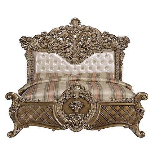 Constantine Brown & Gold Eastern King Bed - Ornate Home