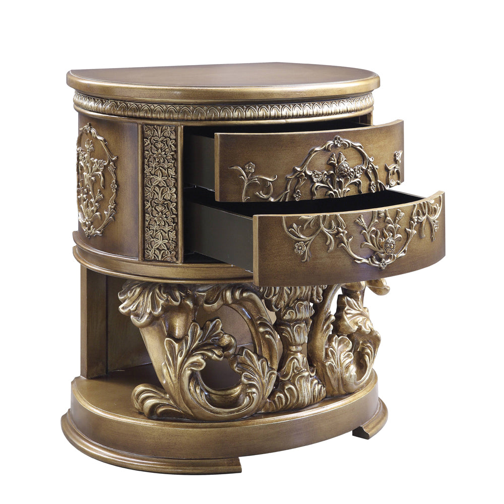 Constantine Brown & Gold Finish Nightstand - Ornate Home