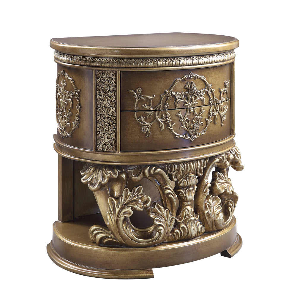 Constantine Brown & Gold Finish Nightstand - Ornate Home
