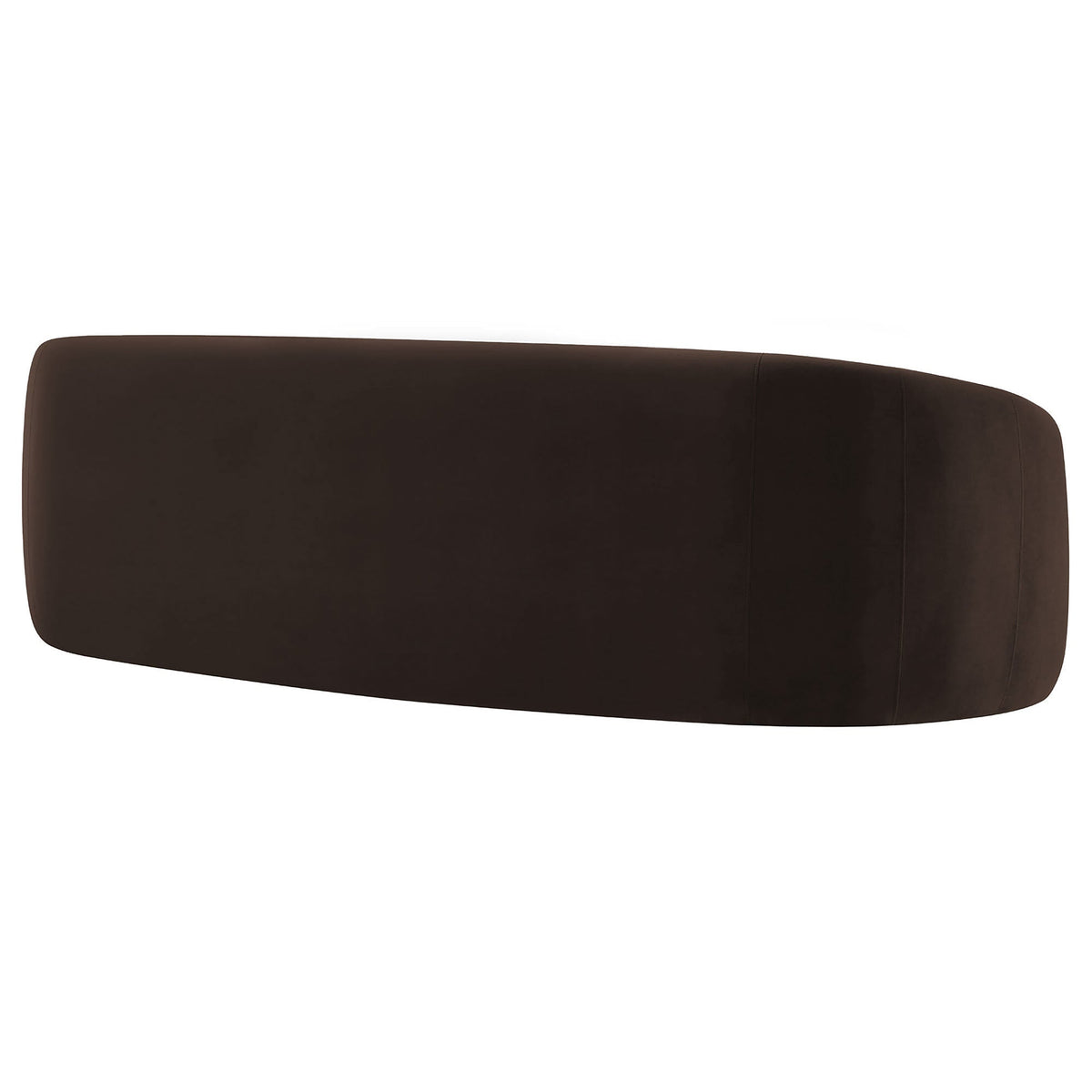 Contessa Chocolate Brown Curved Performance Velvet Sofa - Ornate Home