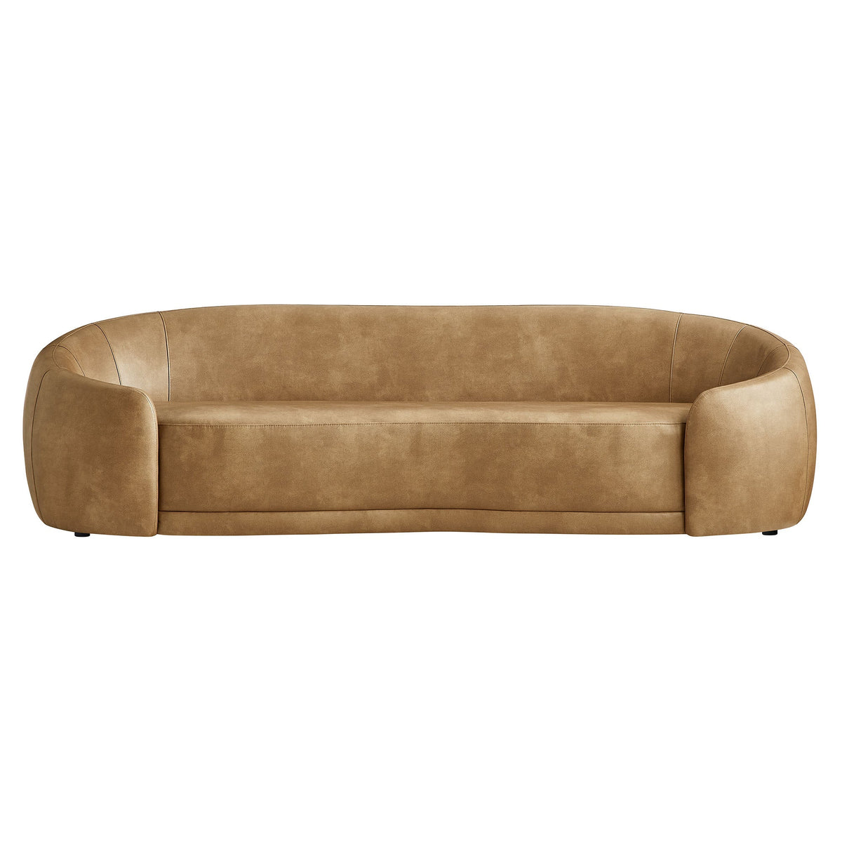 Contessa Toast Curved Vegan Leather Sofa - Ornate Home