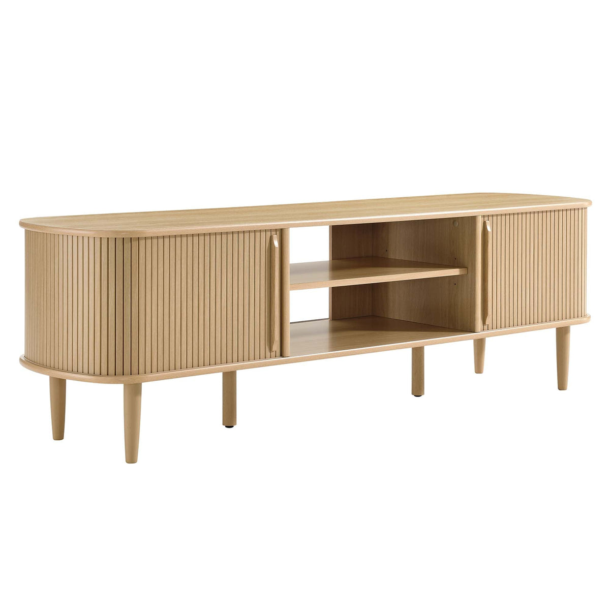 Contour Oak 63" Wood TV Stand - Ornate Home