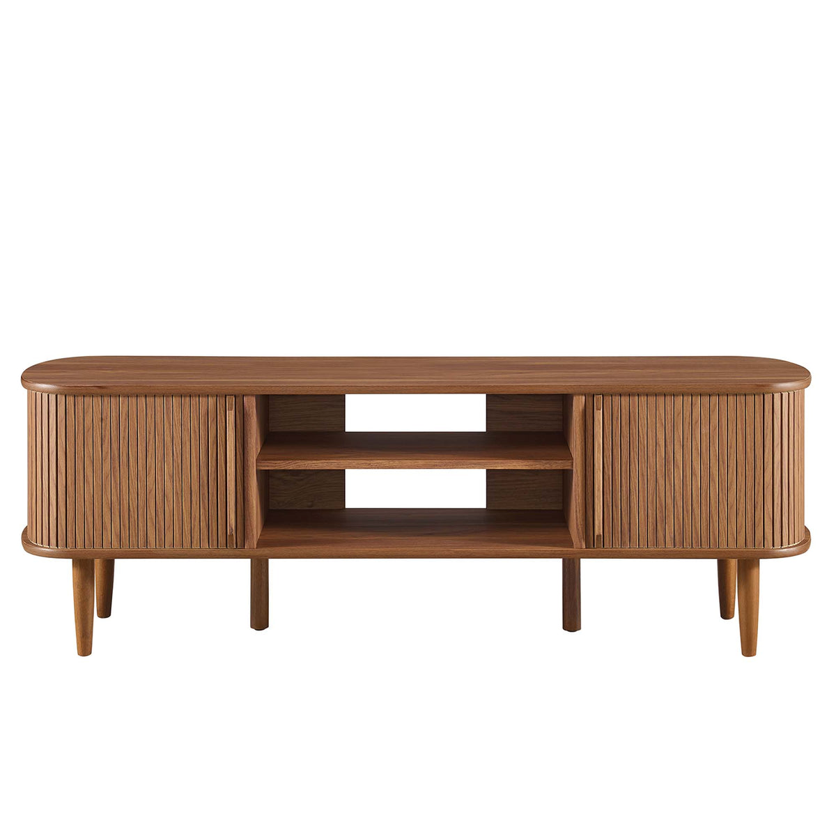 Contour Walnut 55" TV Stand - Ornate Home