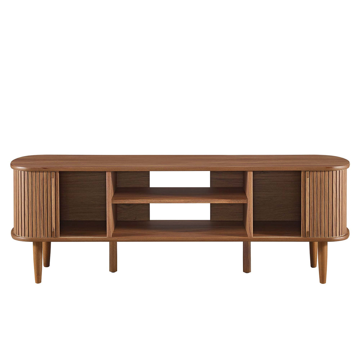 Contour Walnut 55" TV Stand - Ornate Home