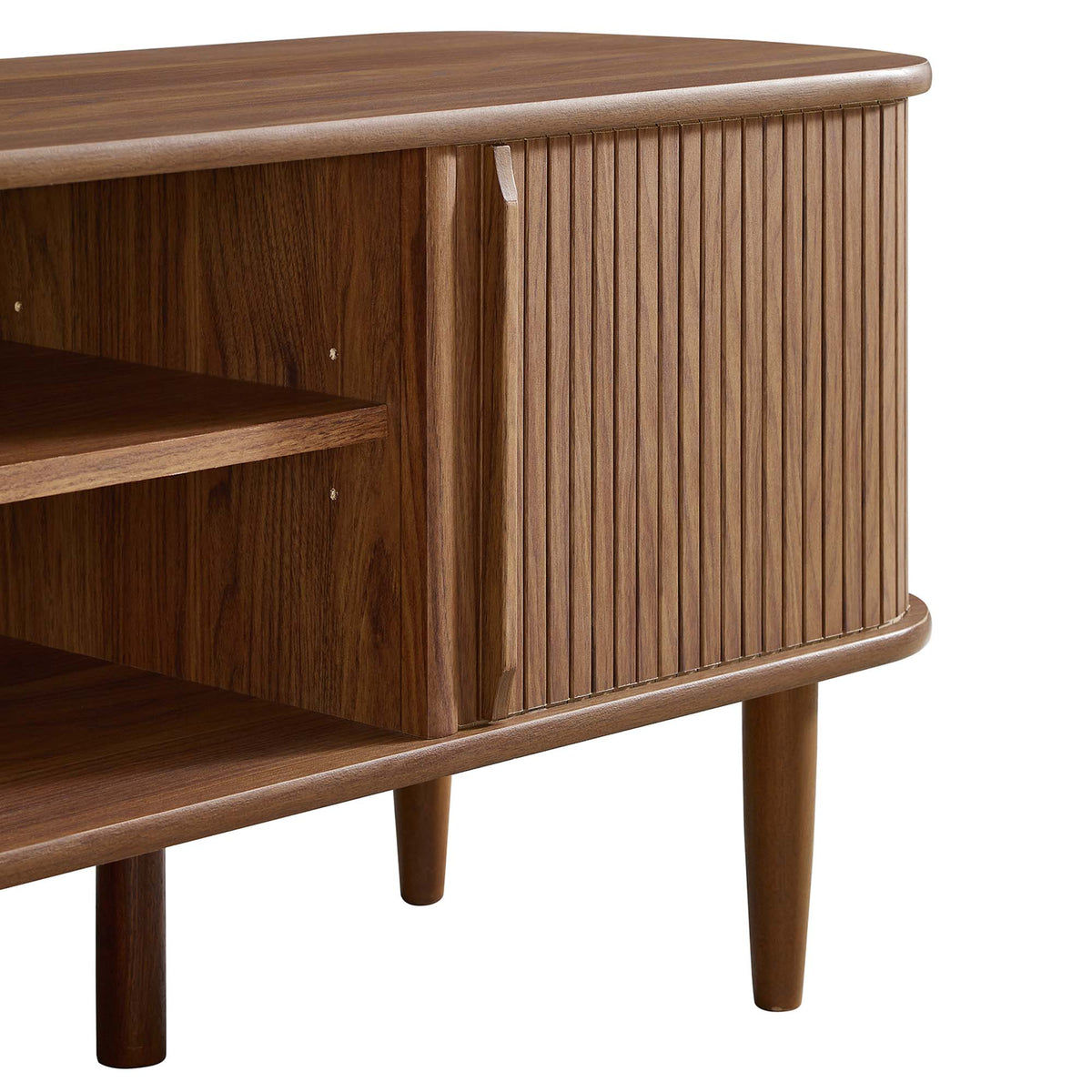 Contour Walnut 55" TV Stand - Ornate Home