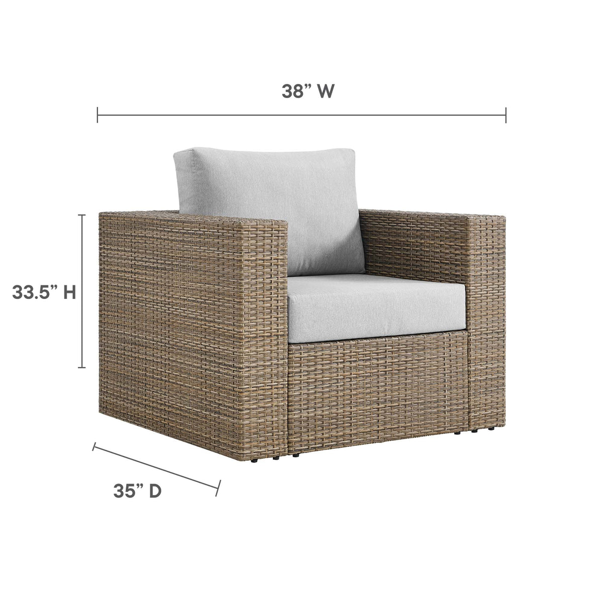 Convene Cappuccino/Gray Outdoor Patio Armchair - Ornate Home