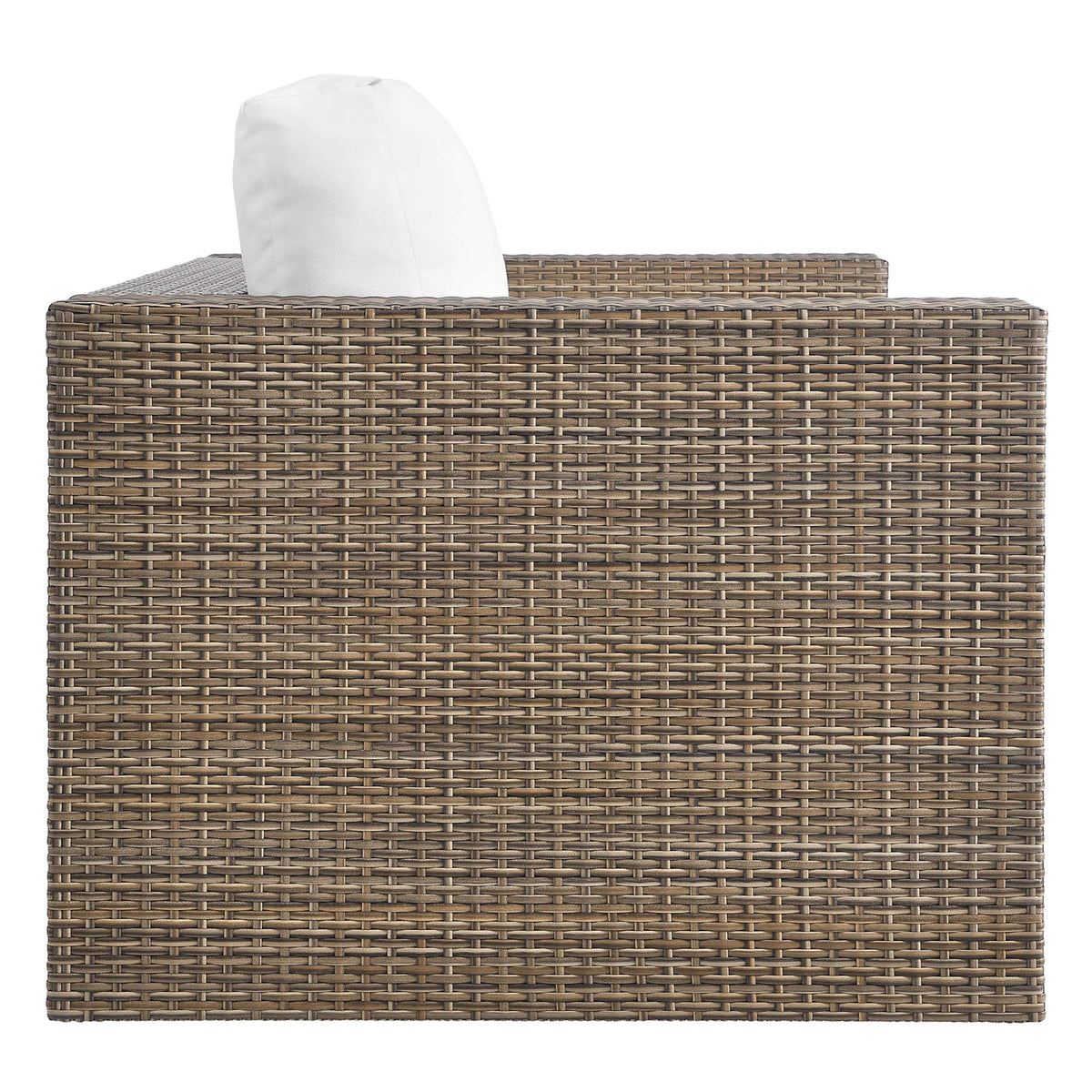 Convene Cappuccino/White Outdoor Patio Loveseat - Ornate Home