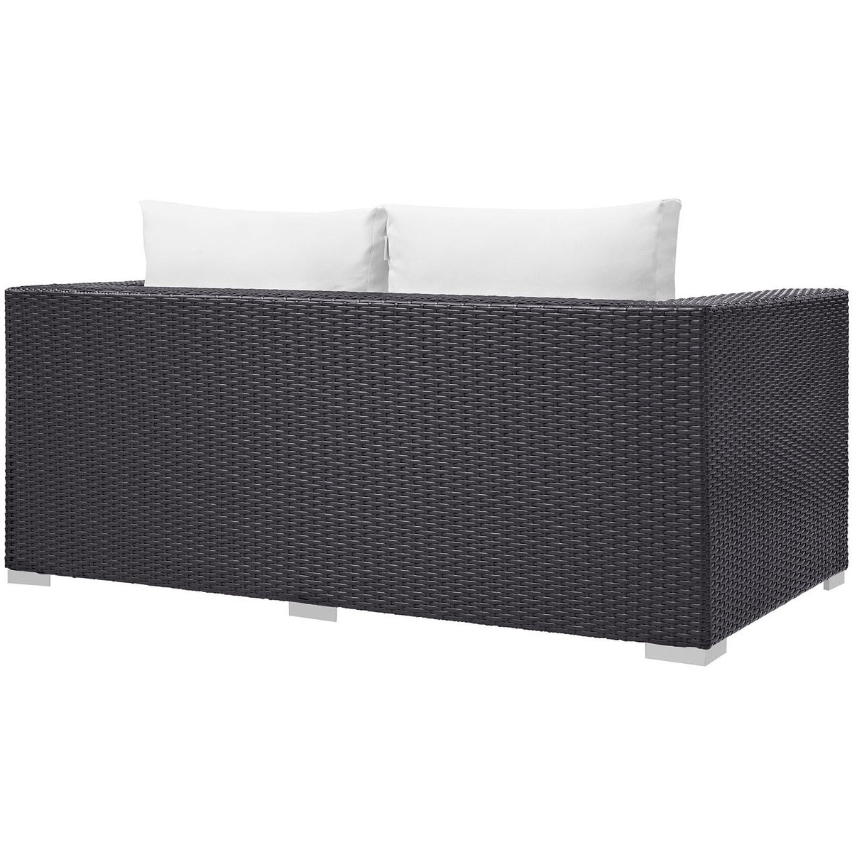 Convene Espresso/White Outdoor Patio Loveseat - Ornate Home