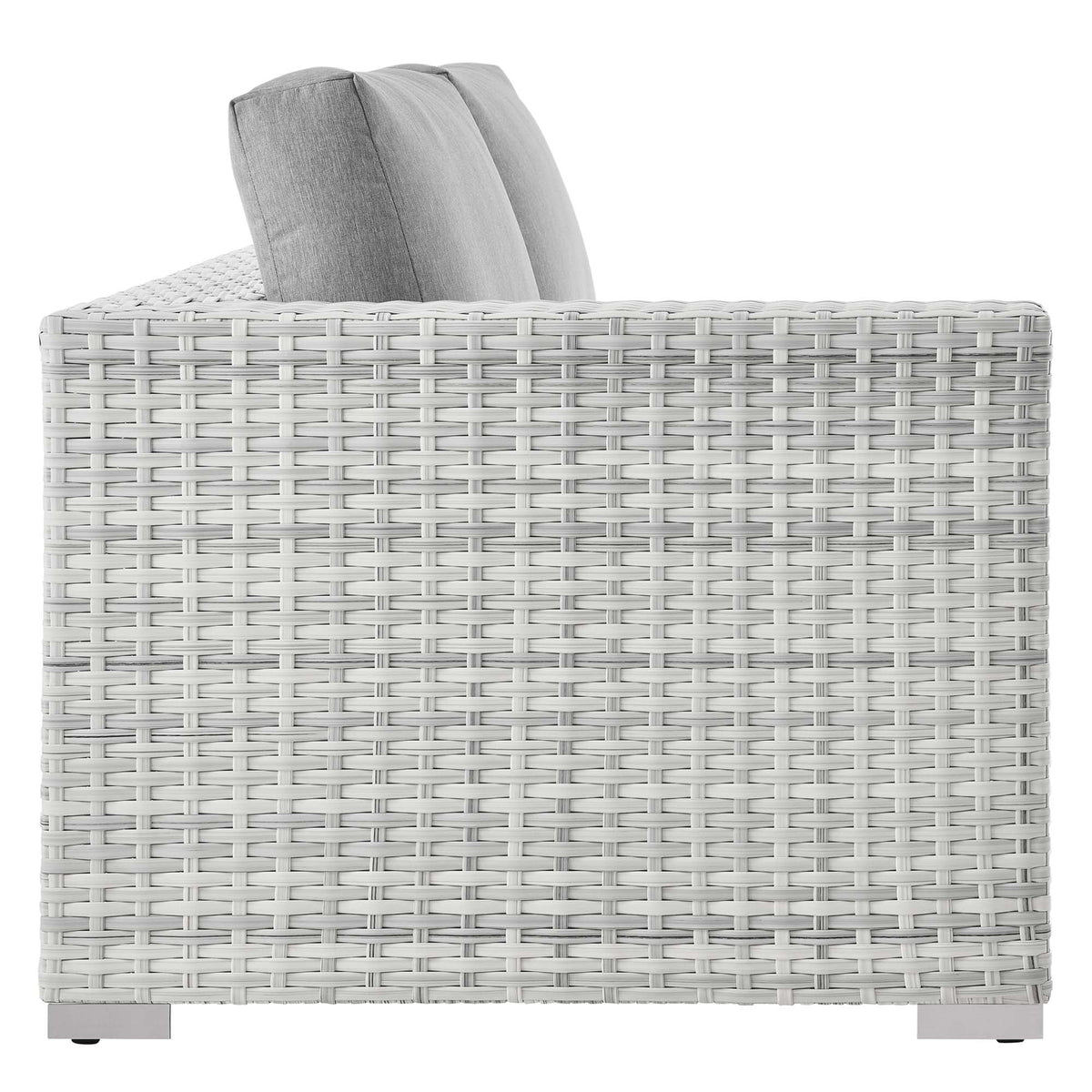 Convene Light Gray/Gray Outdoor Patio Left-Arm Loveseat - Ornate Home