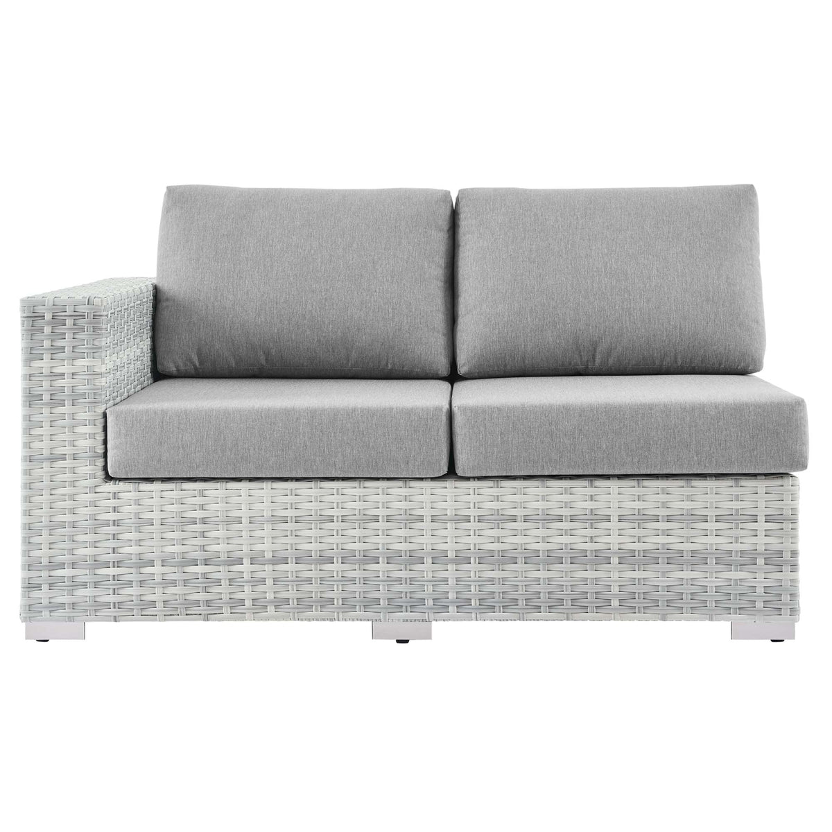 Convene Light Gray/Gray Outdoor Patio Left-Arm Loveseat - Ornate Home