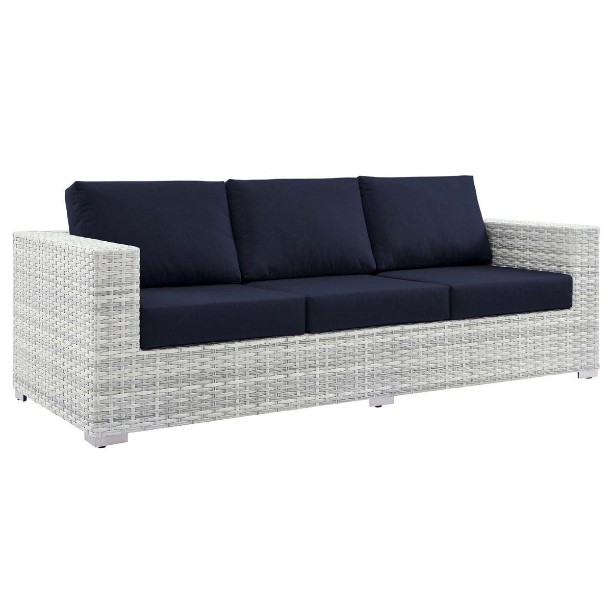 Convene Light Gray/Navy 6-Piece Outdoor Patio Set - Ornate Home