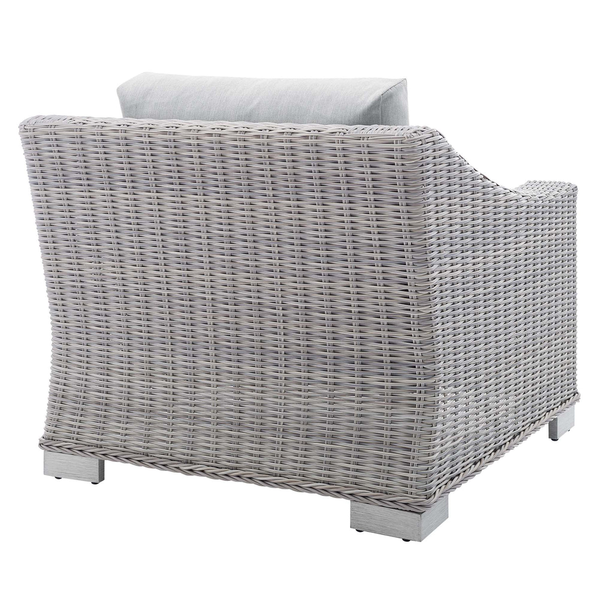 Conway Light Gray/Gray Sunbrella Outdoor Patio Wicker Rattan Armchair - Ornate Home
