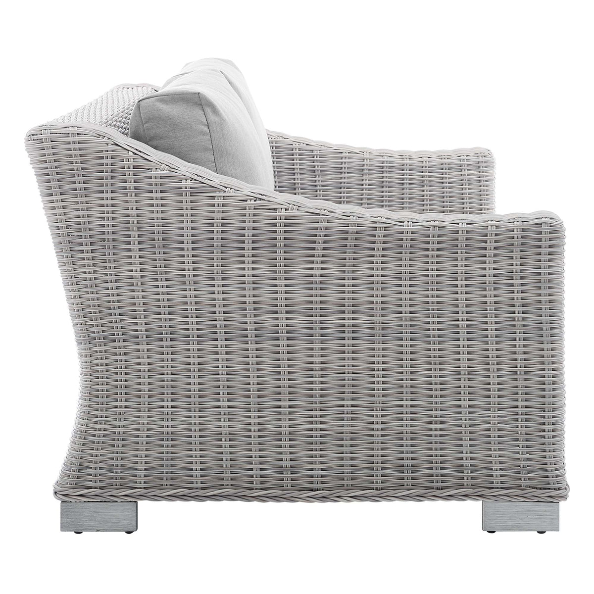 Conway Light Gray/Gray Sunbrella Outdoor Patio Wicker Rattan Loveseat - Ornate Home