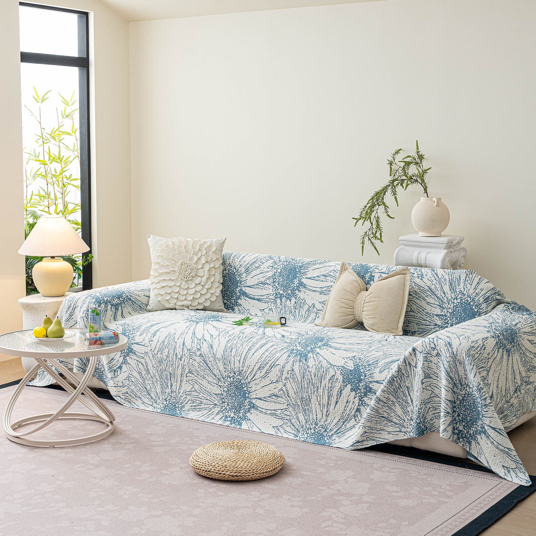 Cooling Botanical Jacquard Couch Cover Decorative Furniture Cover for Loveseat & Sofas - Ornate Home