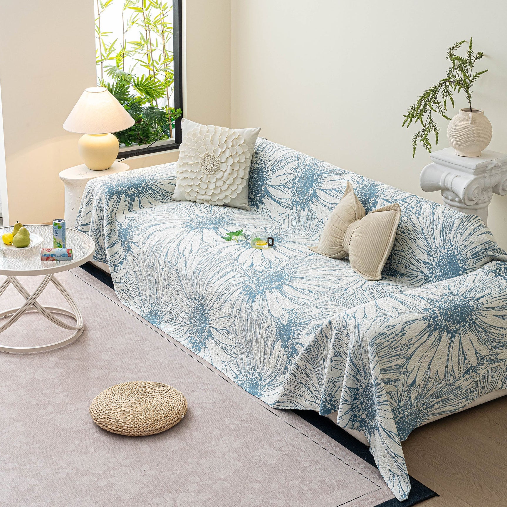 Cooling Botanical Jacquard Couch Cover Decorative Furniture Cover for Loveseat & Sofas - Ornate Home