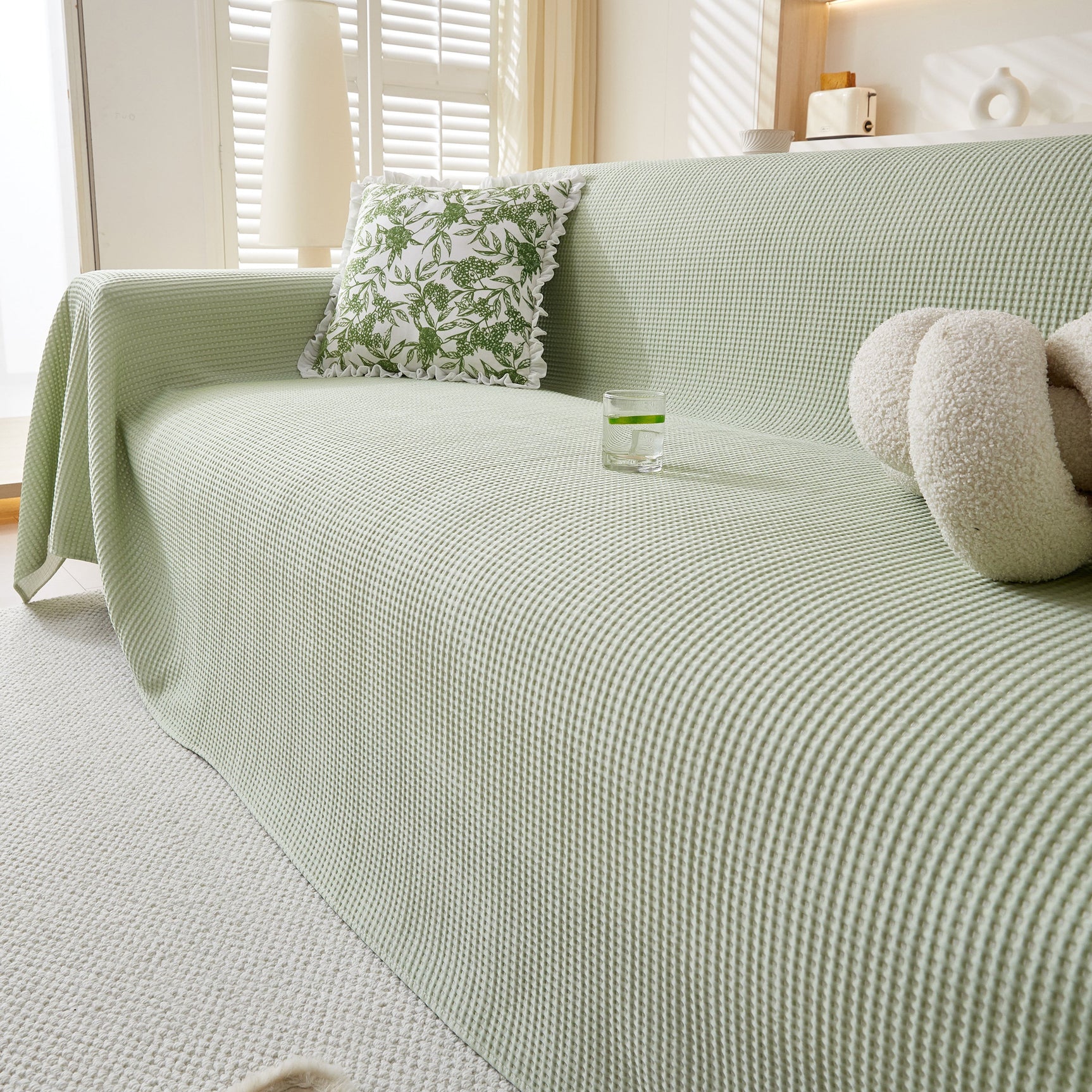 Cooling Comfy Throw Sofa Cover, Textured & Breathable, Multi-Use Decorative Couch Covers for Summer - Ornate Home