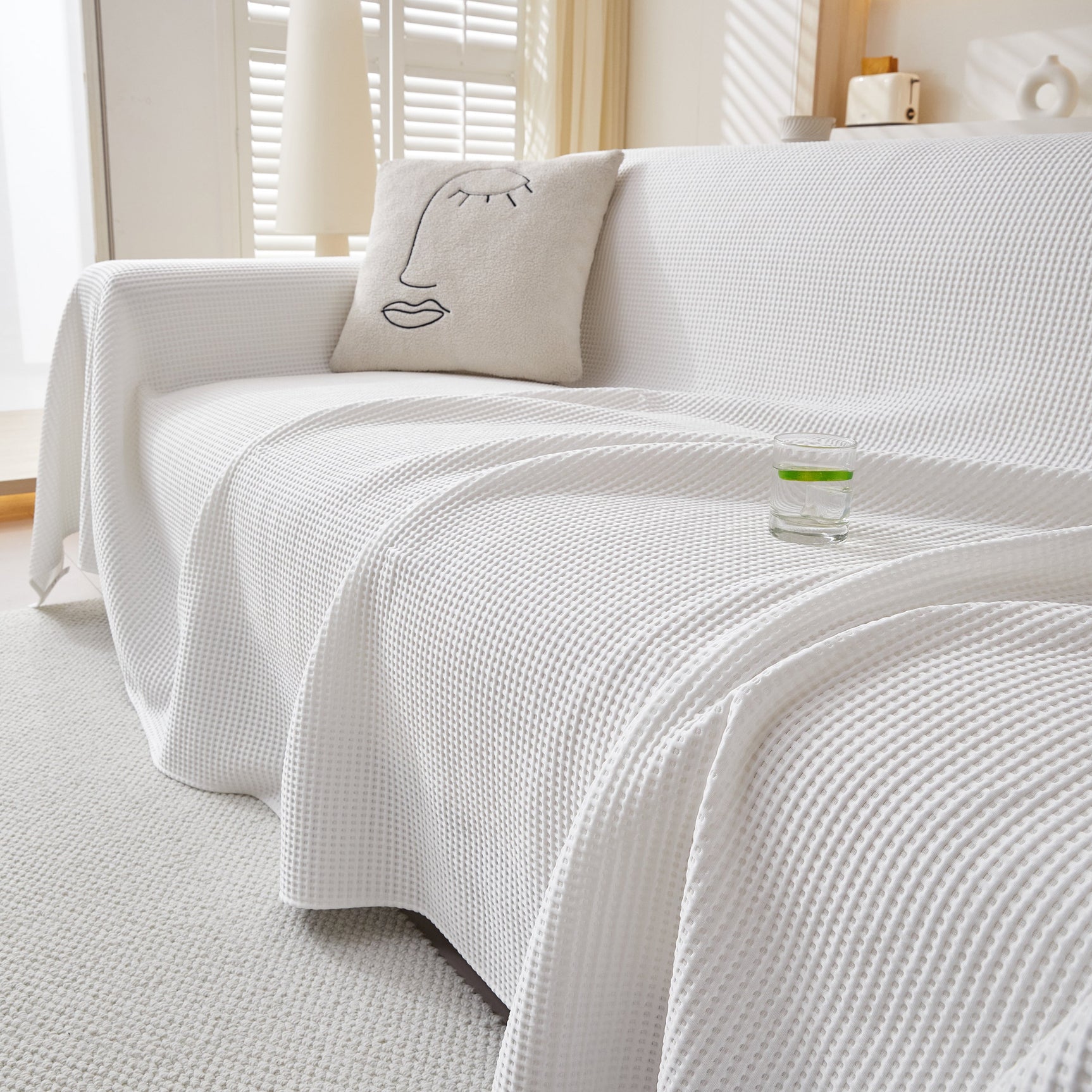 Cooling Comfy Throw Sofa Cover, Textured & Breathable, Multi-Use Decorative Couch Covers for Summer - Ornate Home