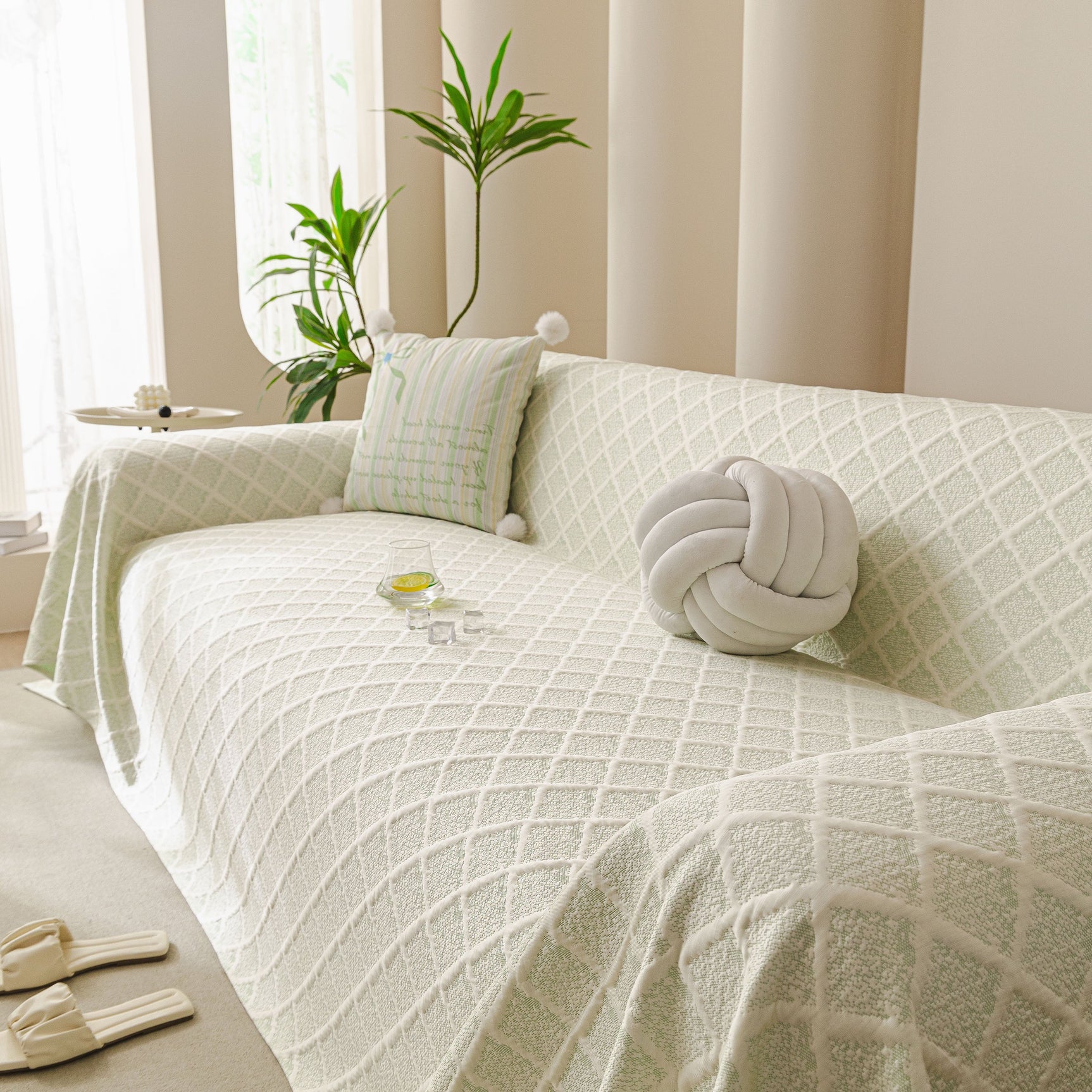 Cooling Couch Cover Throw, Washable Breathable Summer Bed Cover Sofa Protector Covers - Ornate Home