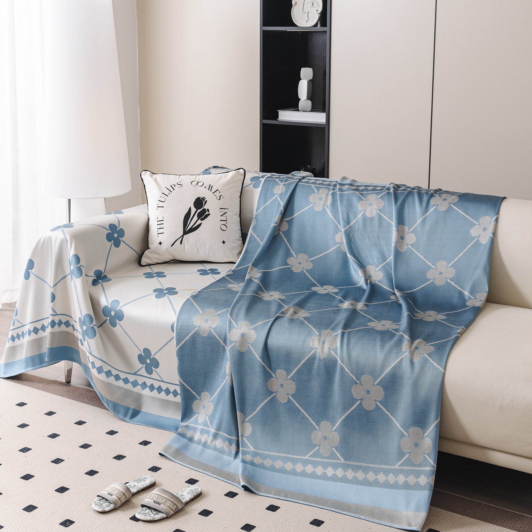 Cooling Four-Leaf Clover Hope Faith Love Luck Summer Comfy Ice Silk Furniture Throw Covers for Sofas - Ornate Home