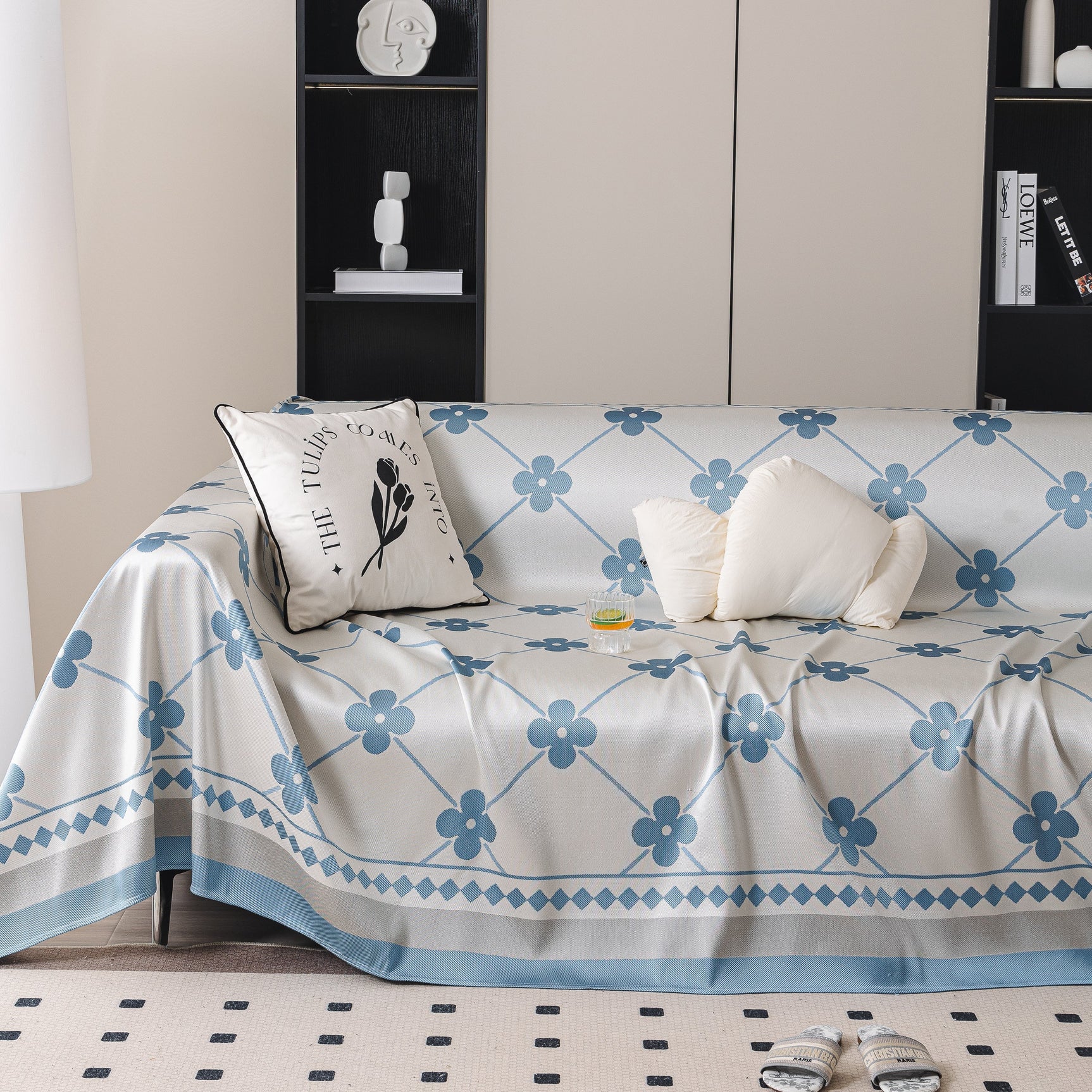 Cooling Four-Leaf Clover Hope Faith Love Luck Summer Comfy Ice Silk Furniture Throw Covers for Sofas - Ornate Home