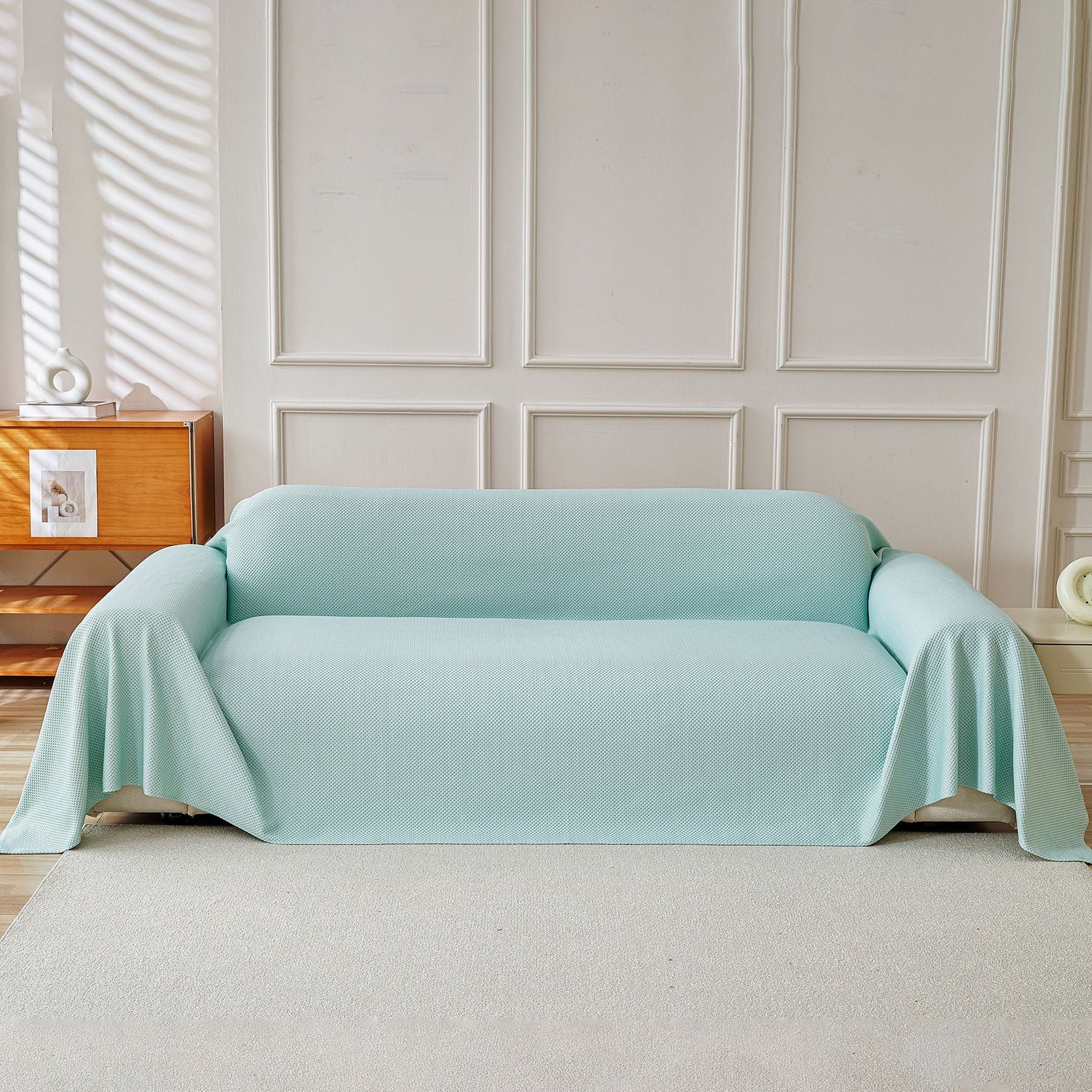 Cooling Ice Silk Knit Couch Cover, Breathable Pet Friendly Soft Throw Cover for Sofas - Ornate Home