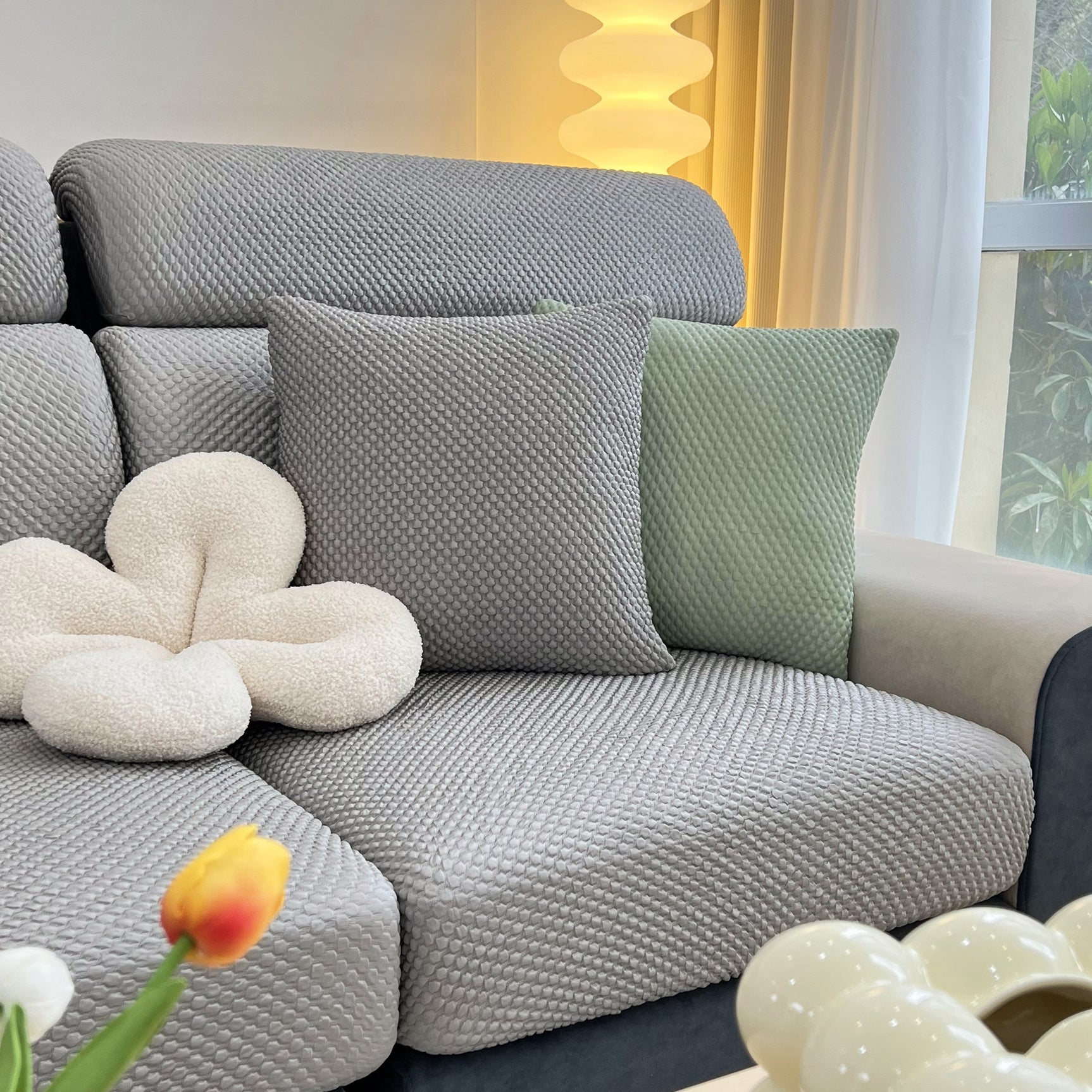 Cooling Stretch Sofa Seat Cushion Covers, Slip Covers for Cushions, Universal Couch Cushion Protector - Ornate Home