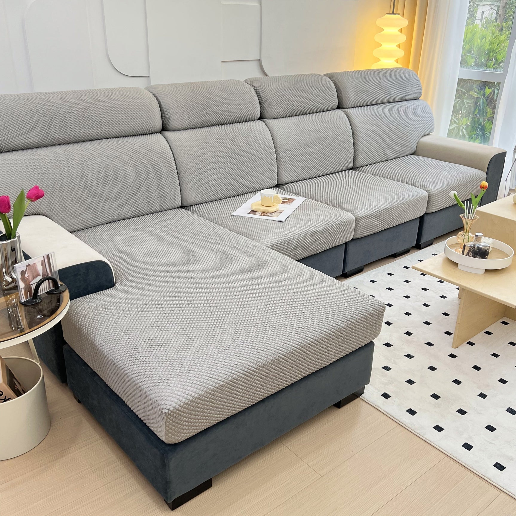 Cooling Stretch Sofa Seat Cushion Covers, Slip Covers for Cushions, Universal Couch Cushion Protector - Ornate Home