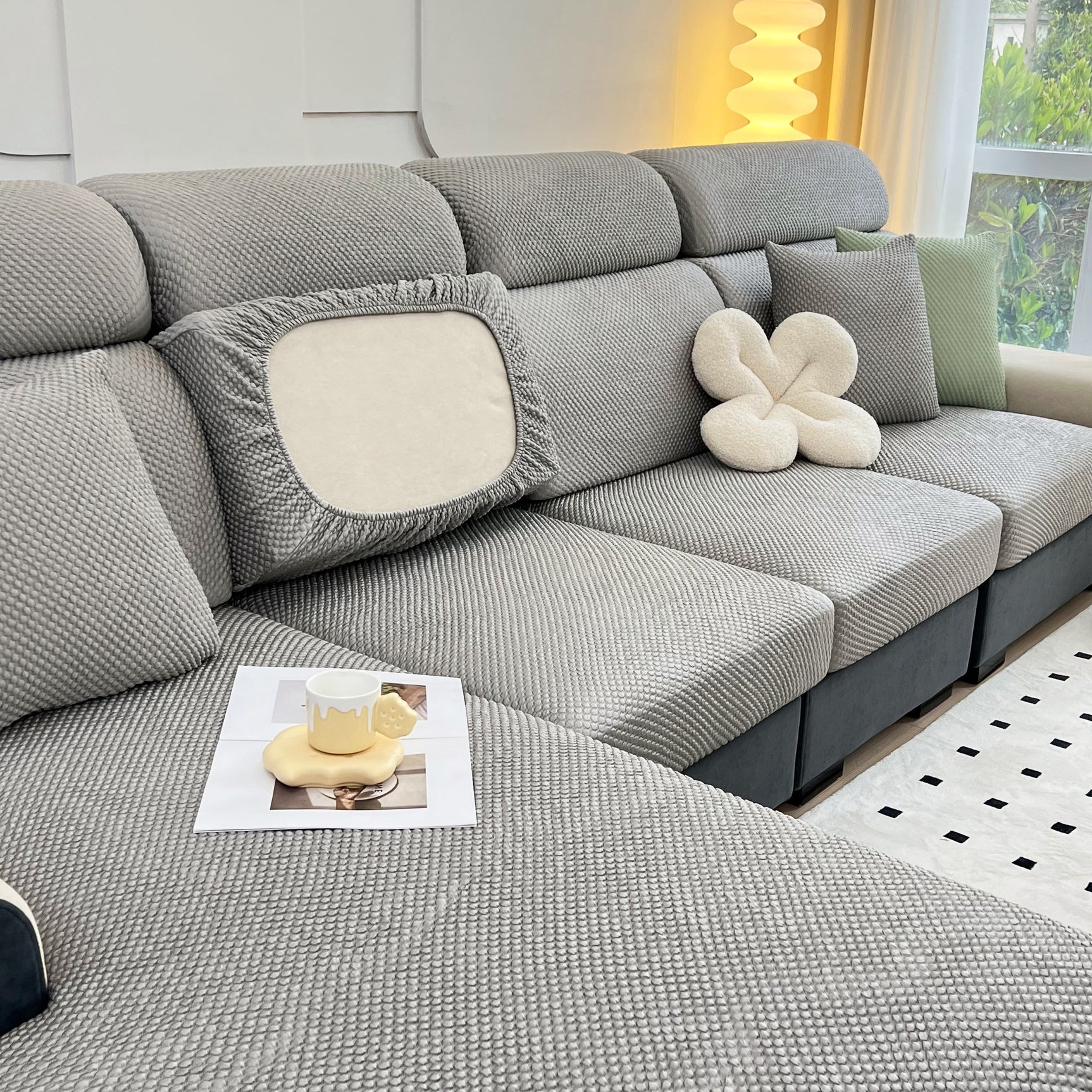 Cooling Stretch Sofa Seat Cushion Covers, Slip Covers for Cushions, Universal Couch Cushion Protector - Ornate Home