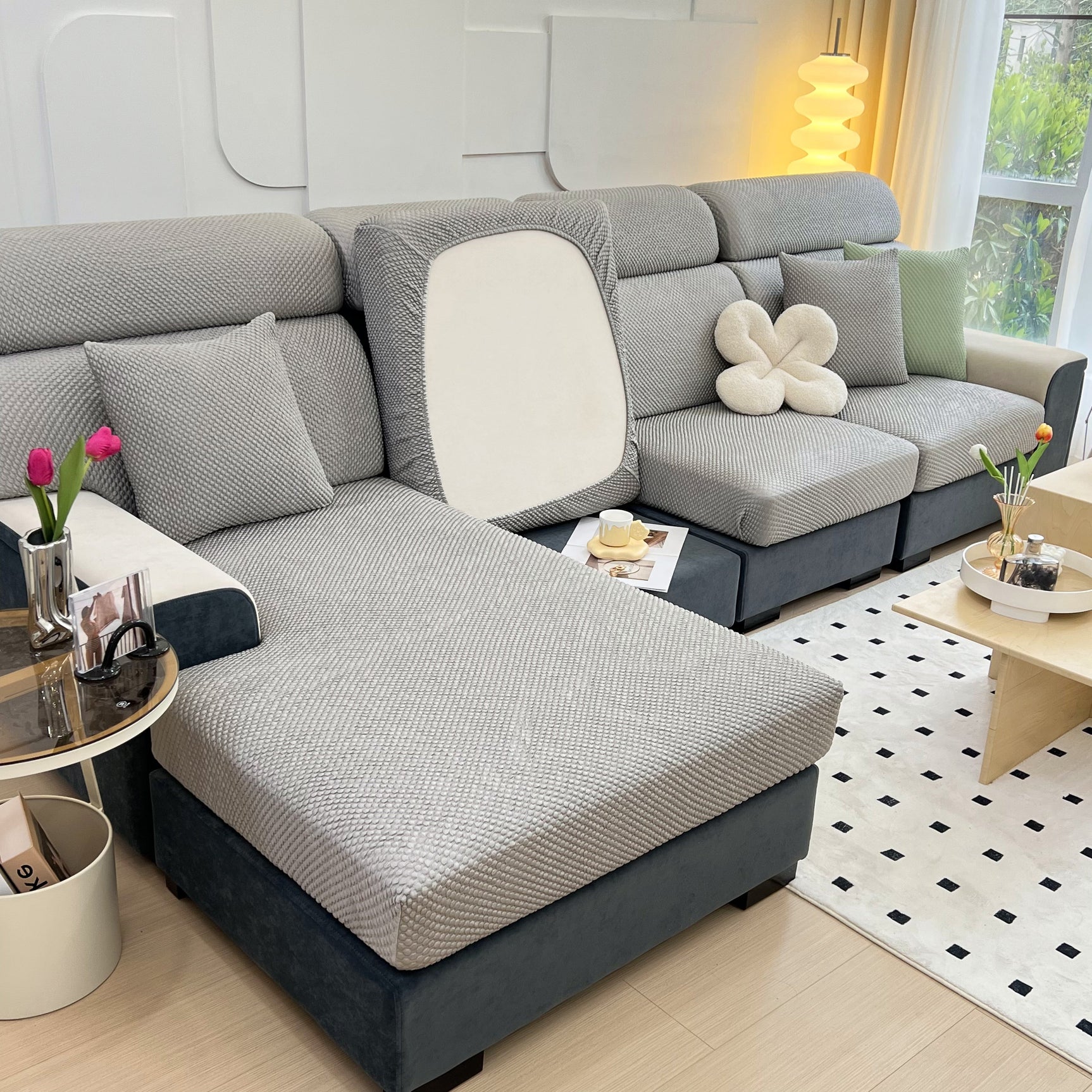 Cooling Stretch Sofa Seat Cushion Covers, Slip Covers for Cushions, Universal Couch Cushion Protector - Ornate Home