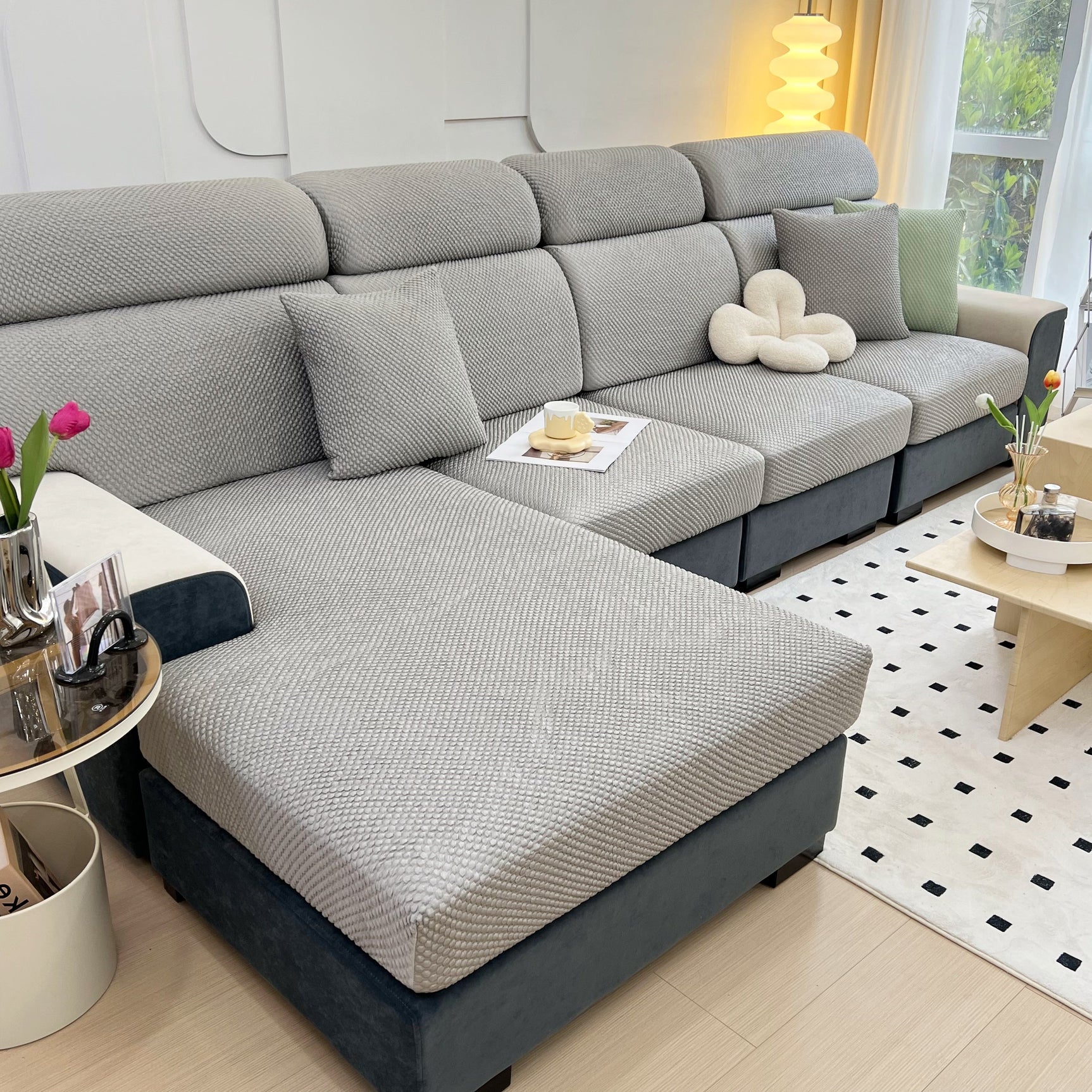 Cooling Stretch Sofa Seat Cushion Covers, Slip Covers for Cushions, Universal Couch Cushion Protector - Ornate Home