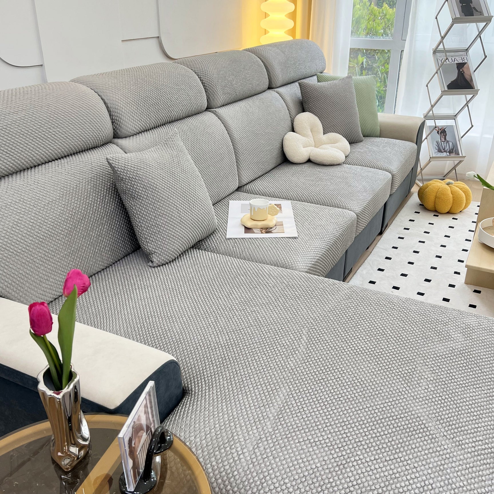 Cooling Stretch Sofa Seat Cushion Covers, Slip Covers for Cushions, Universal Couch Cushion Protector - Ornate Home