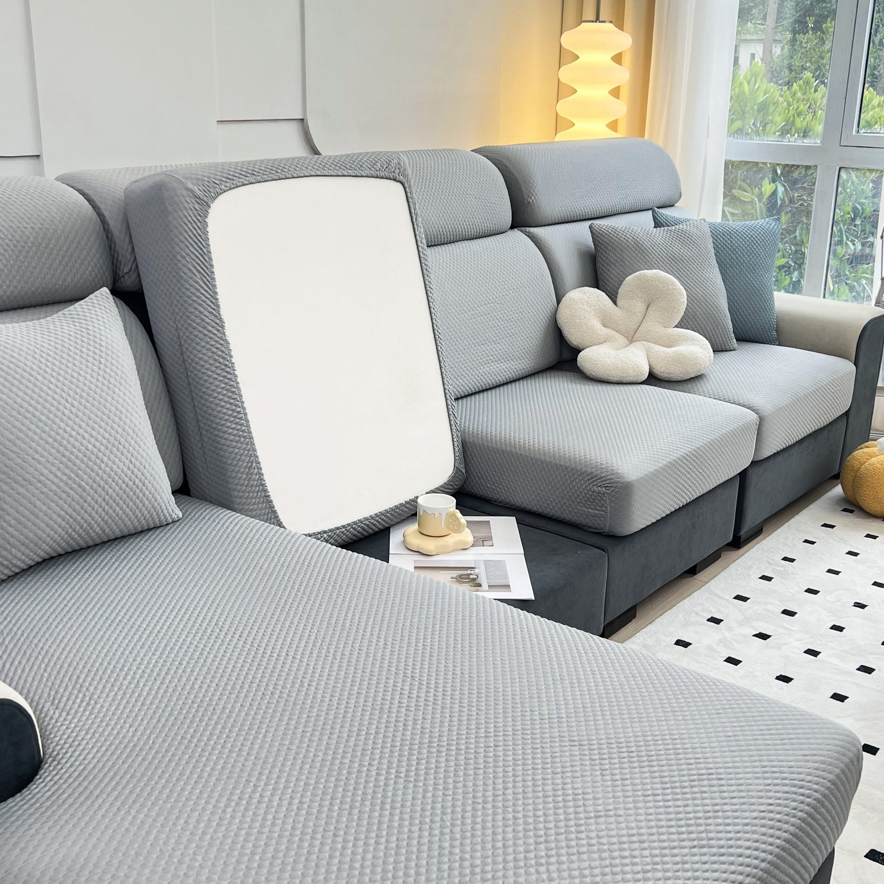 Cooling Stretch Sofa Seat Cushion Covers, Slip Covers for Cushions, Universal Couch Cushion Protector - Ornate Home