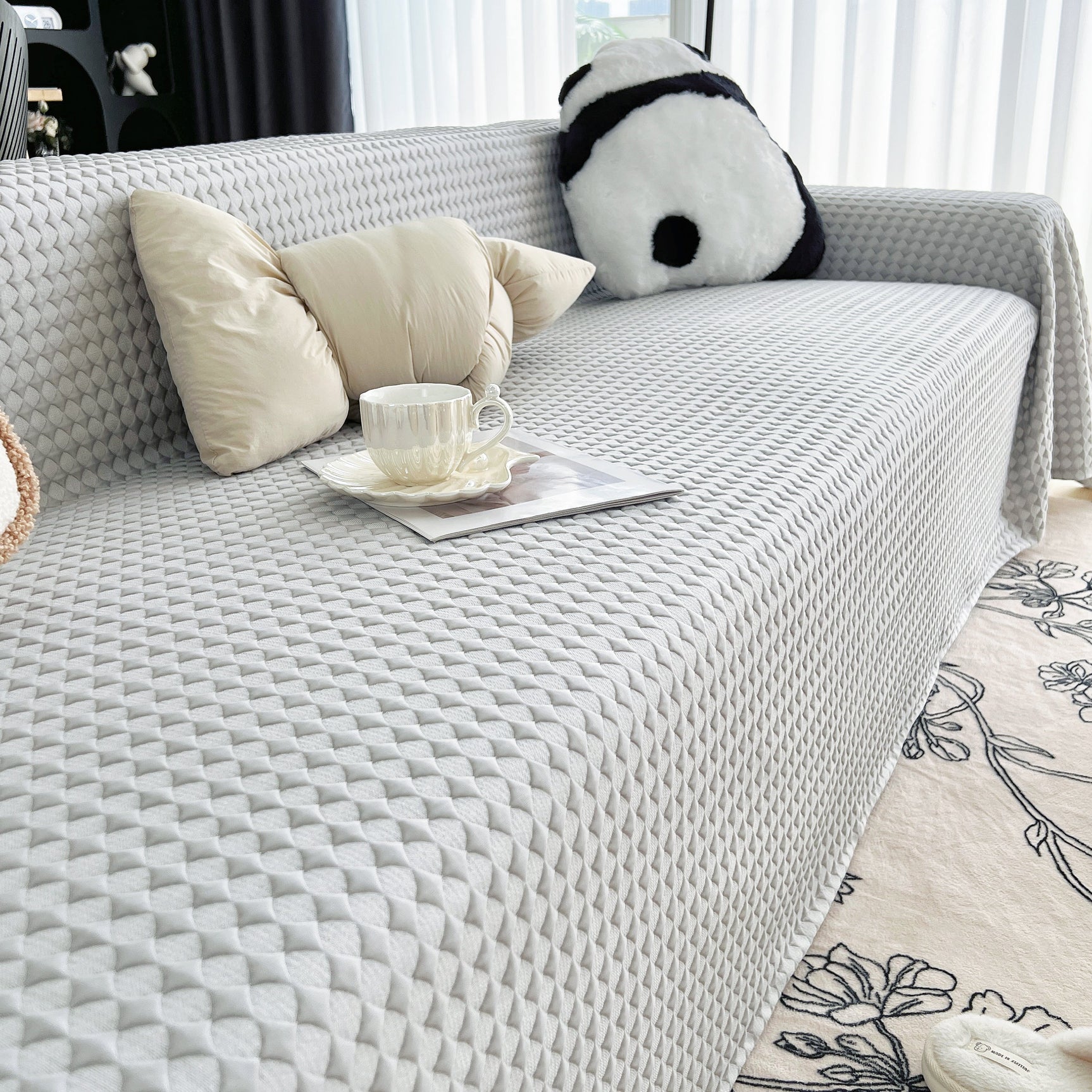 Cooling Textured Sofa Cover Washable Soft Couch Throw Blanket for Summer & Pets - Ornate Home