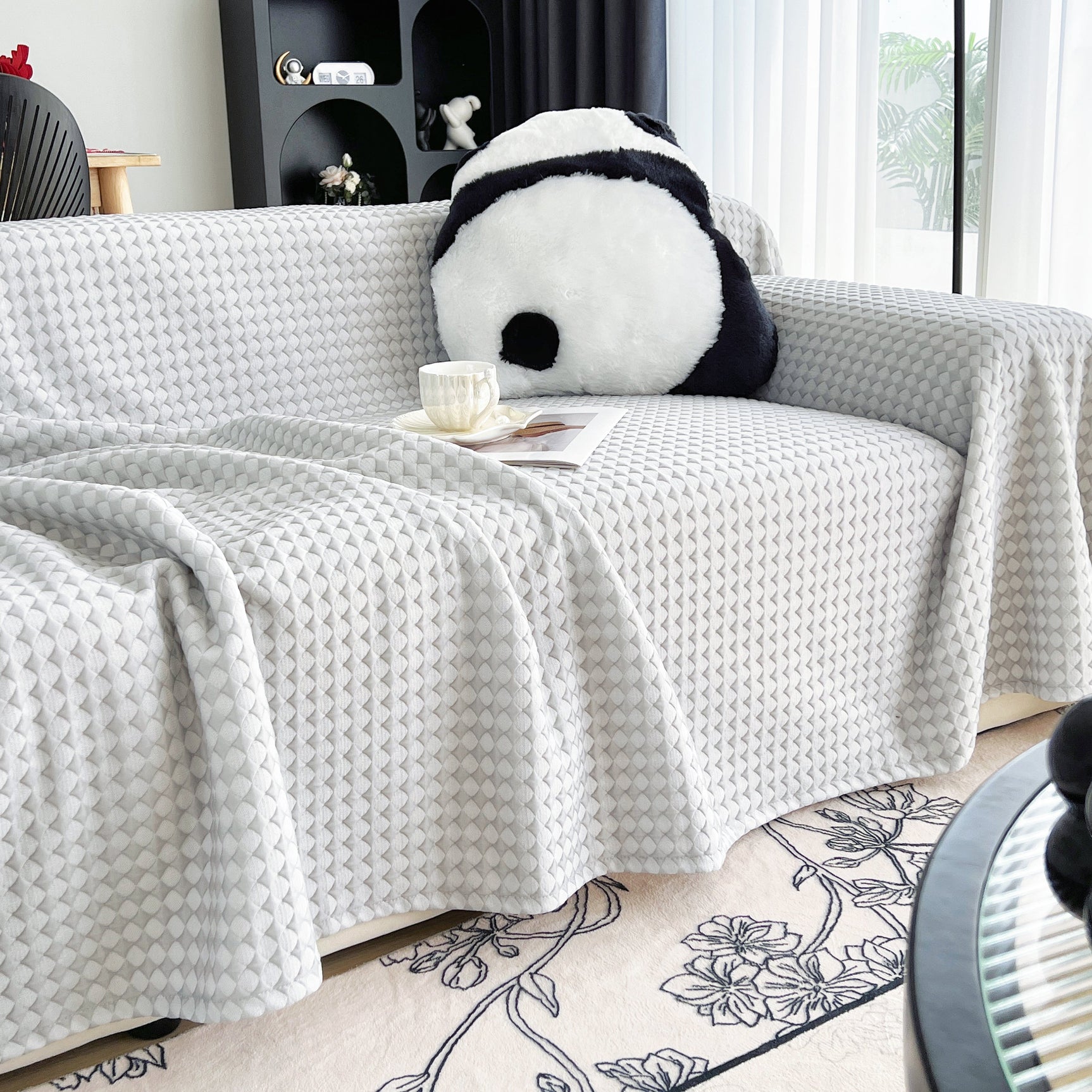 Cooling Textured Sofa Cover Washable Soft Couch Throw Blanket for Summer & Pets - Ornate Home