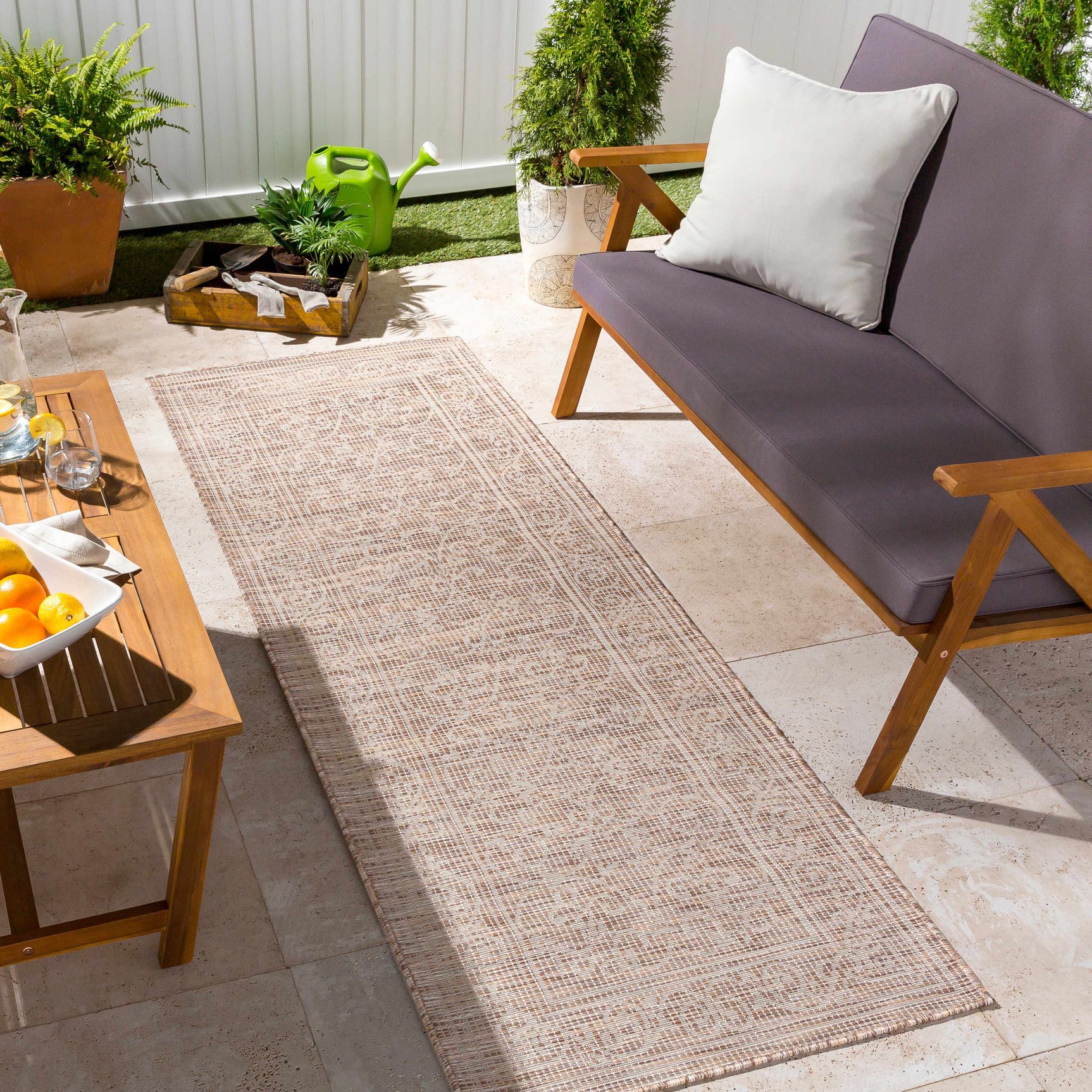 Coolville Brown Flatweave Outdoor Area Carpet - Clearance - Ornate Home