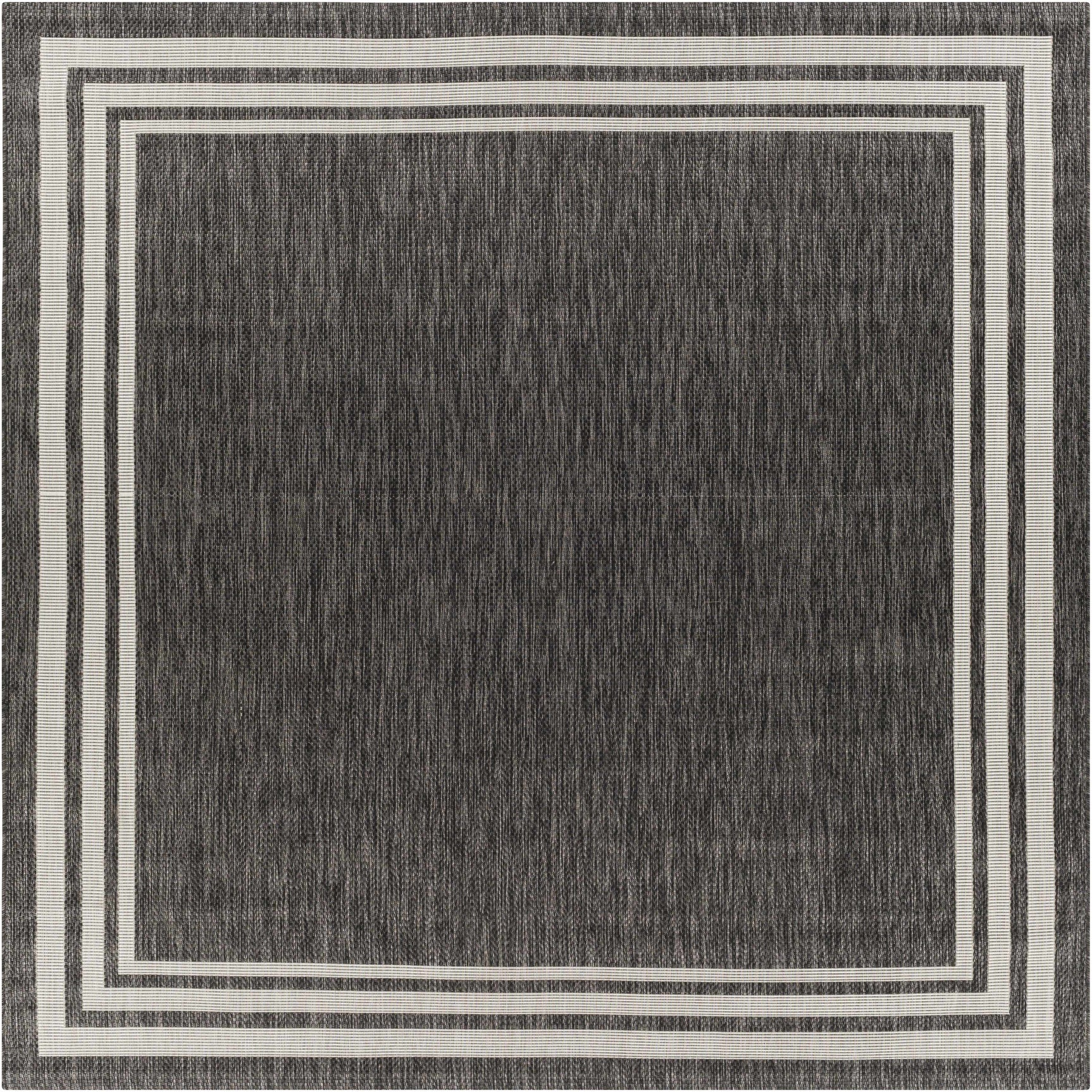 Coonamble Bordered Anthracite Outdoor Rug - Ornate Home