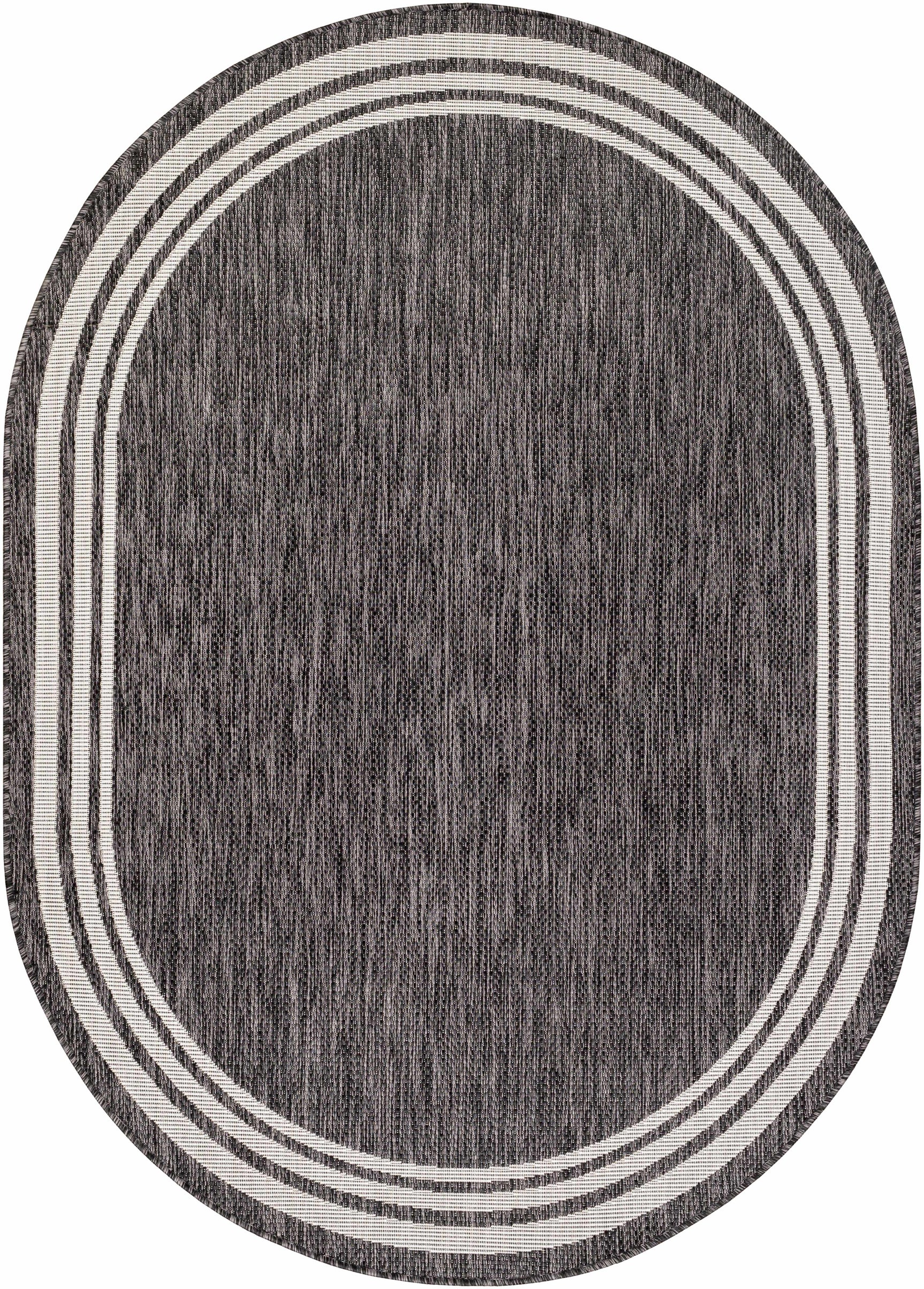 Coonamble Bordered Anthracite Outdoor Rug - Ornate Home