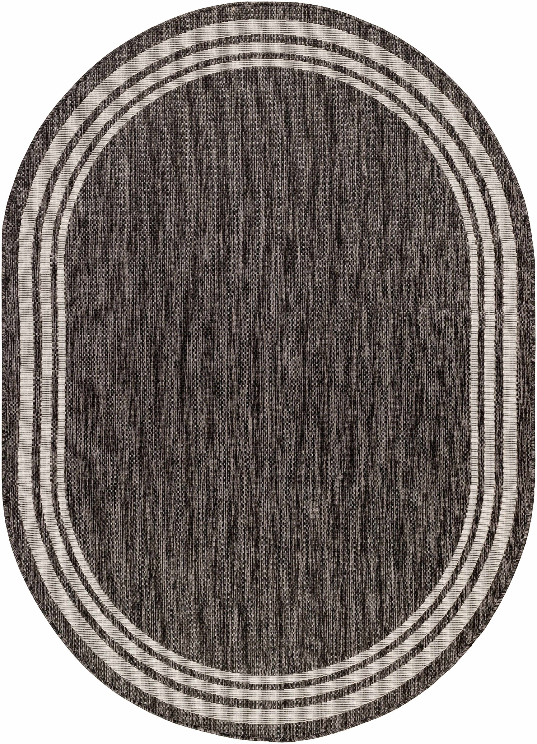 Coonamble Bordered Anthracite Outdoor Rug - Ornate Home