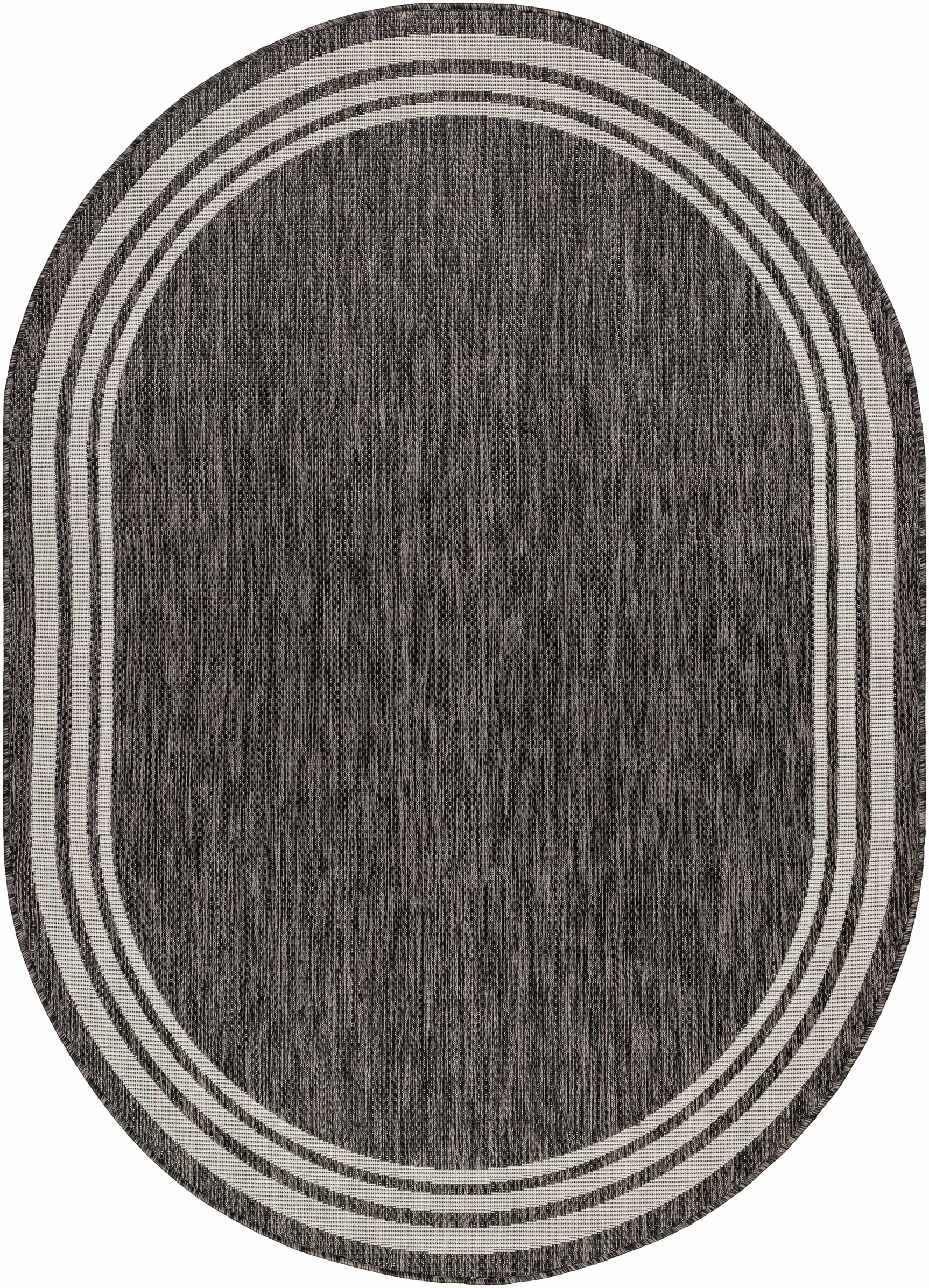 Coonamble Bordered Anthracite Outdoor Rug - Ornate Home
