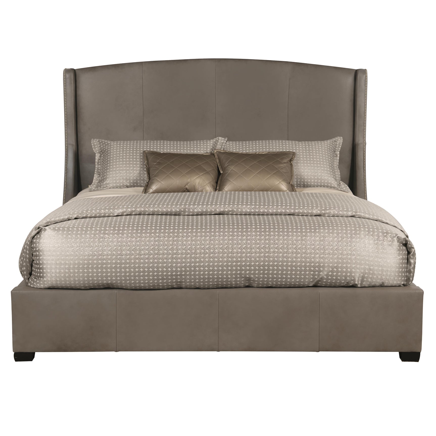 Cooper Grey Leather Shelter King Bed - Ornate Home