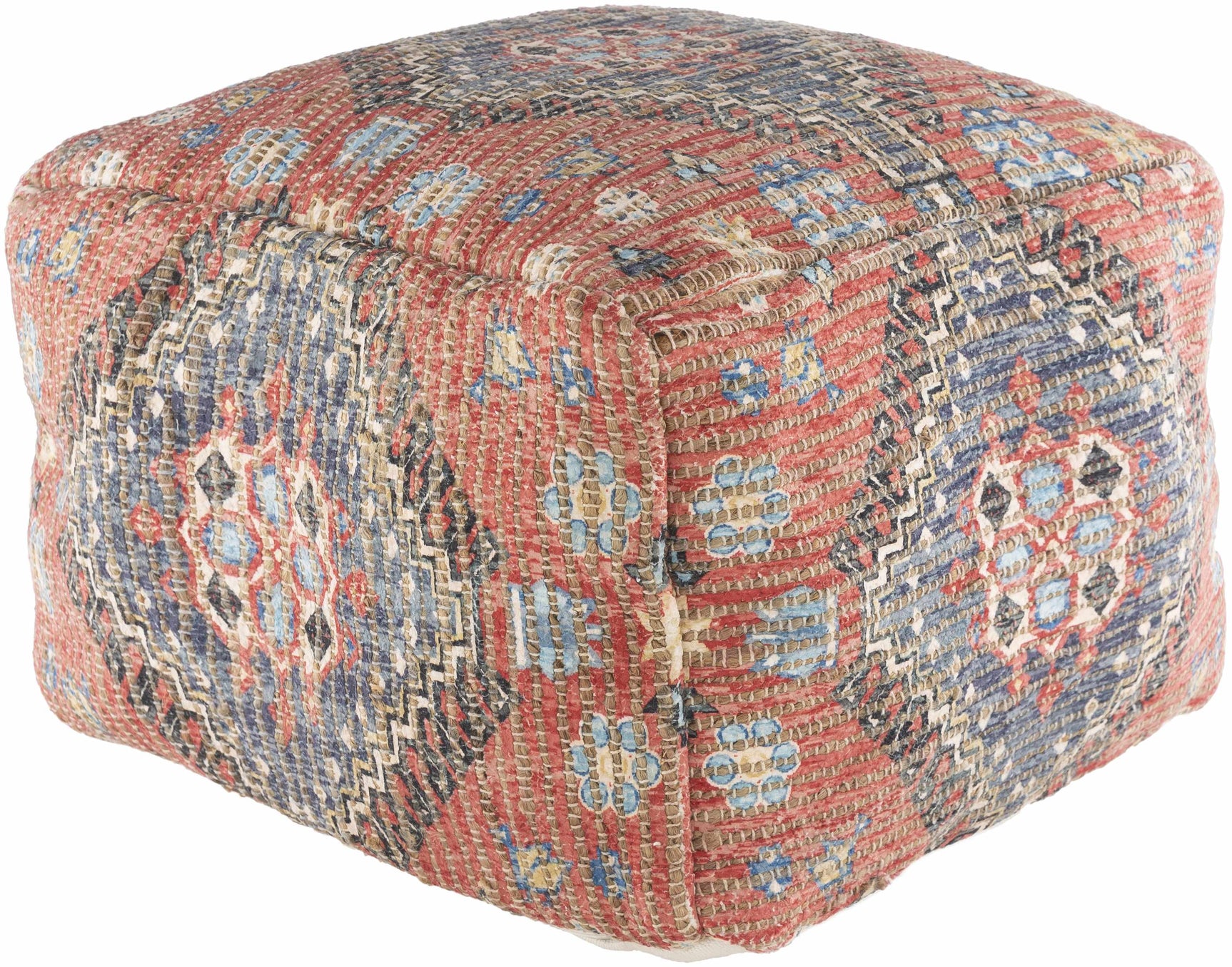 Copeland Woven Jute and Cotton Pouf - Ornate Home