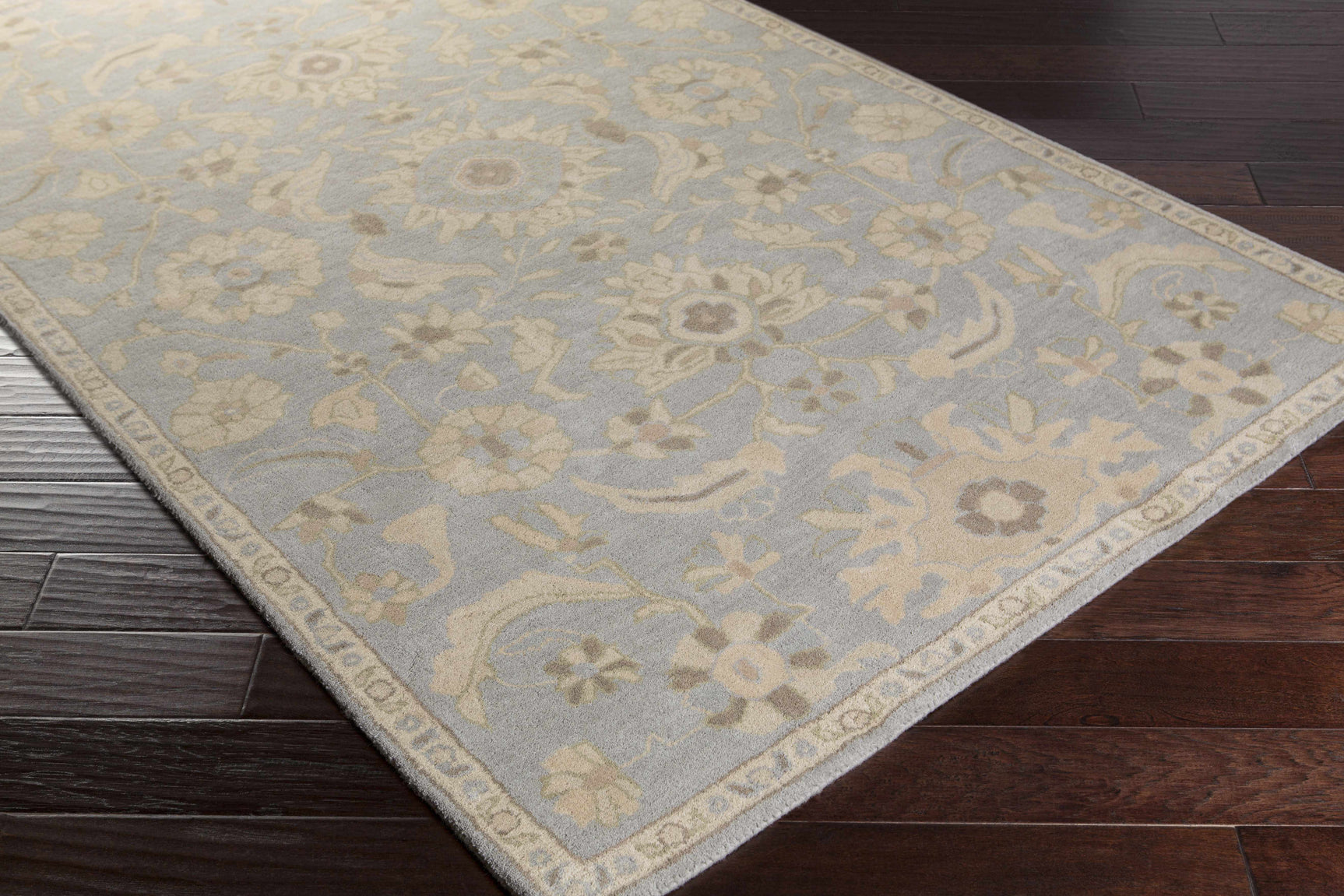 Copen Beige Floral Wool Rug - Ornate Home