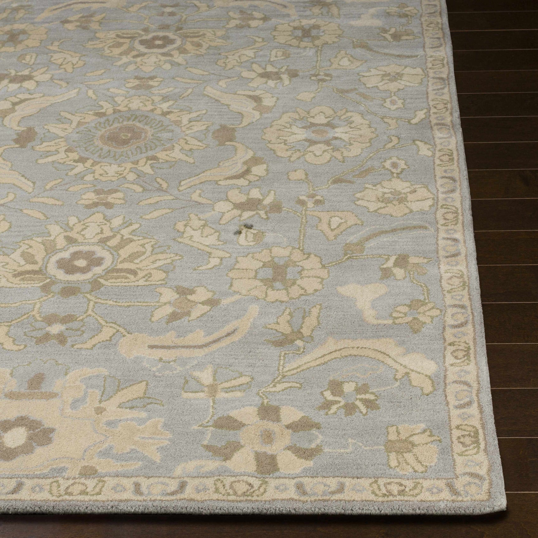 Copen Beige Floral Wool Rug - Ornate Home
