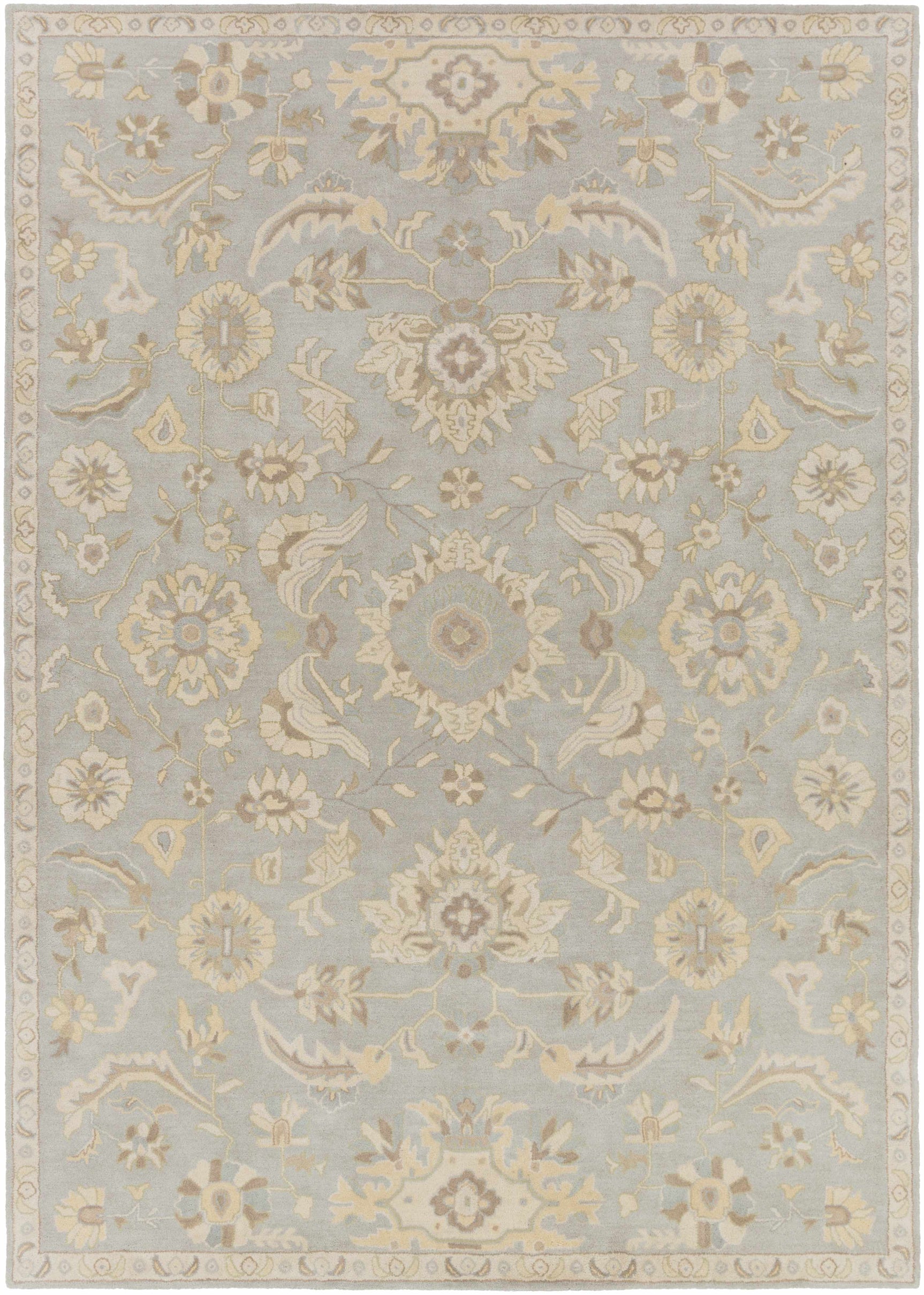 Copen Beige Floral Wool Rug - Ornate Home