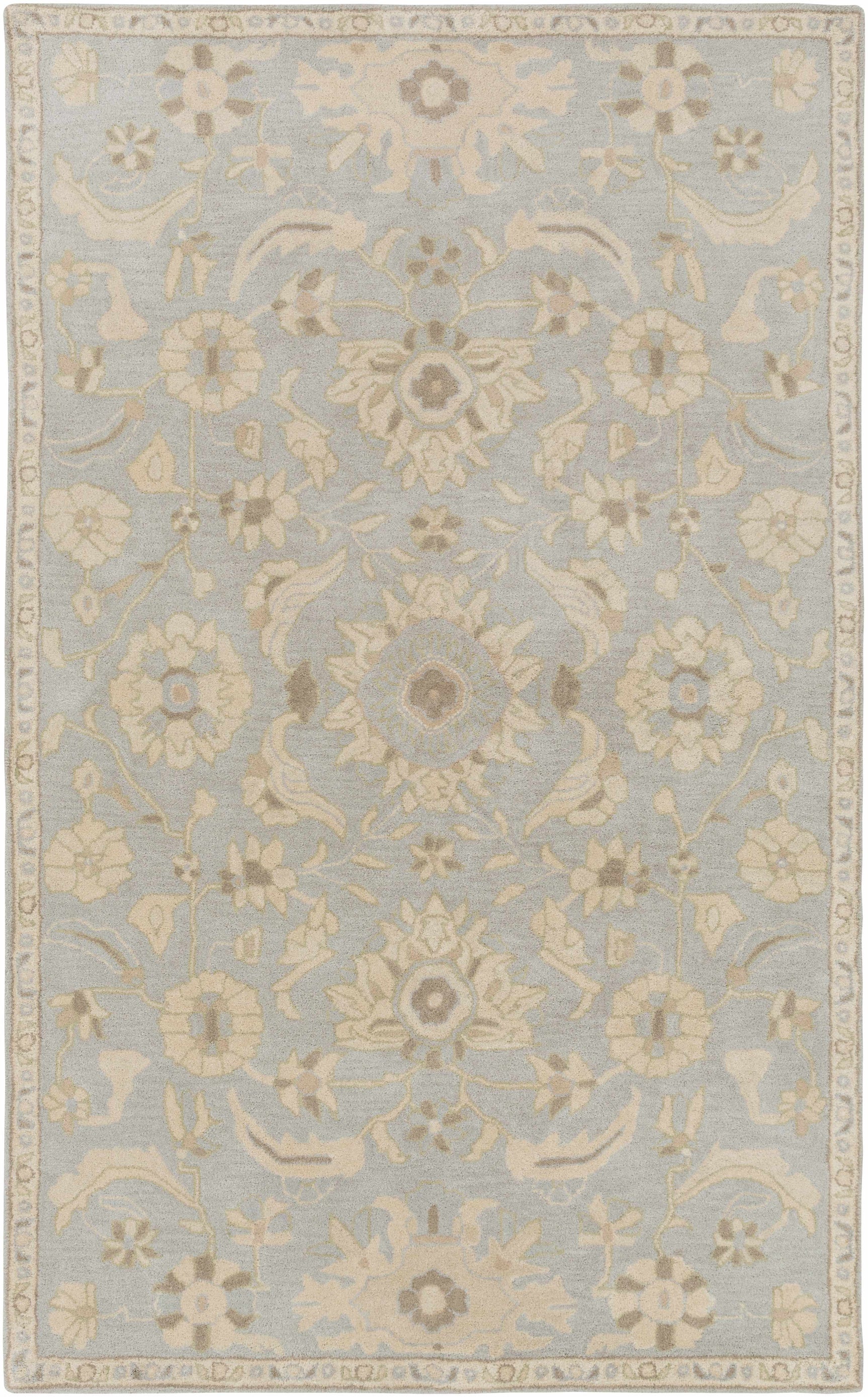 Copen Beige Floral Wool Rug - Ornate Home