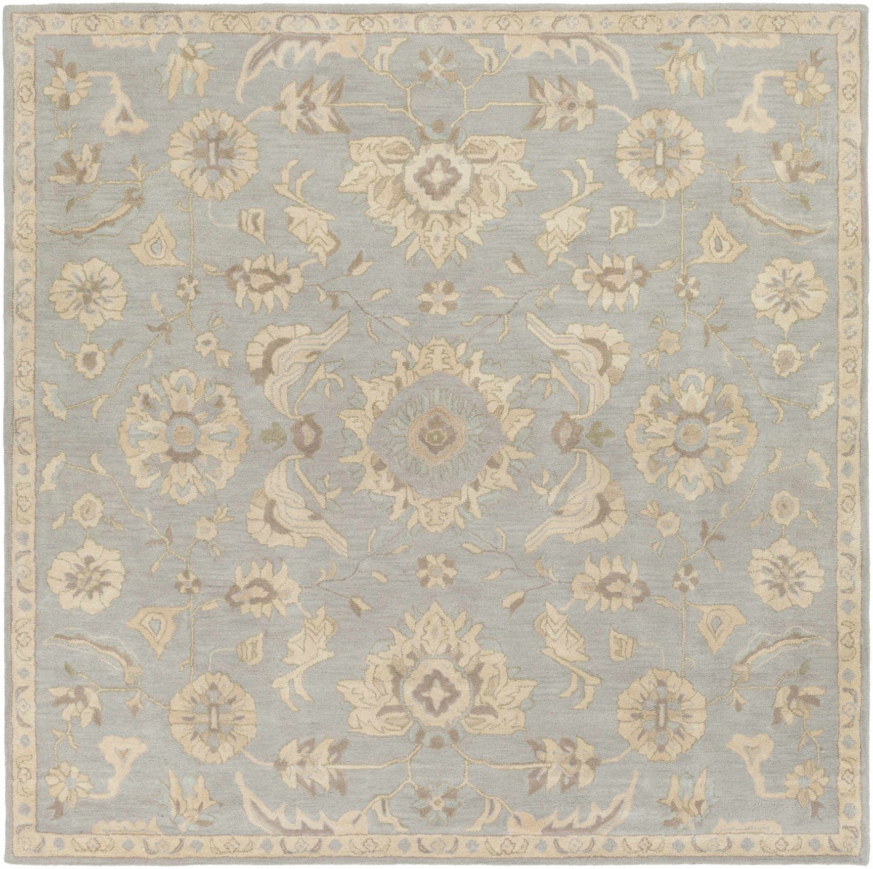 Copen Beige Floral Wool Rug - Ornate Home