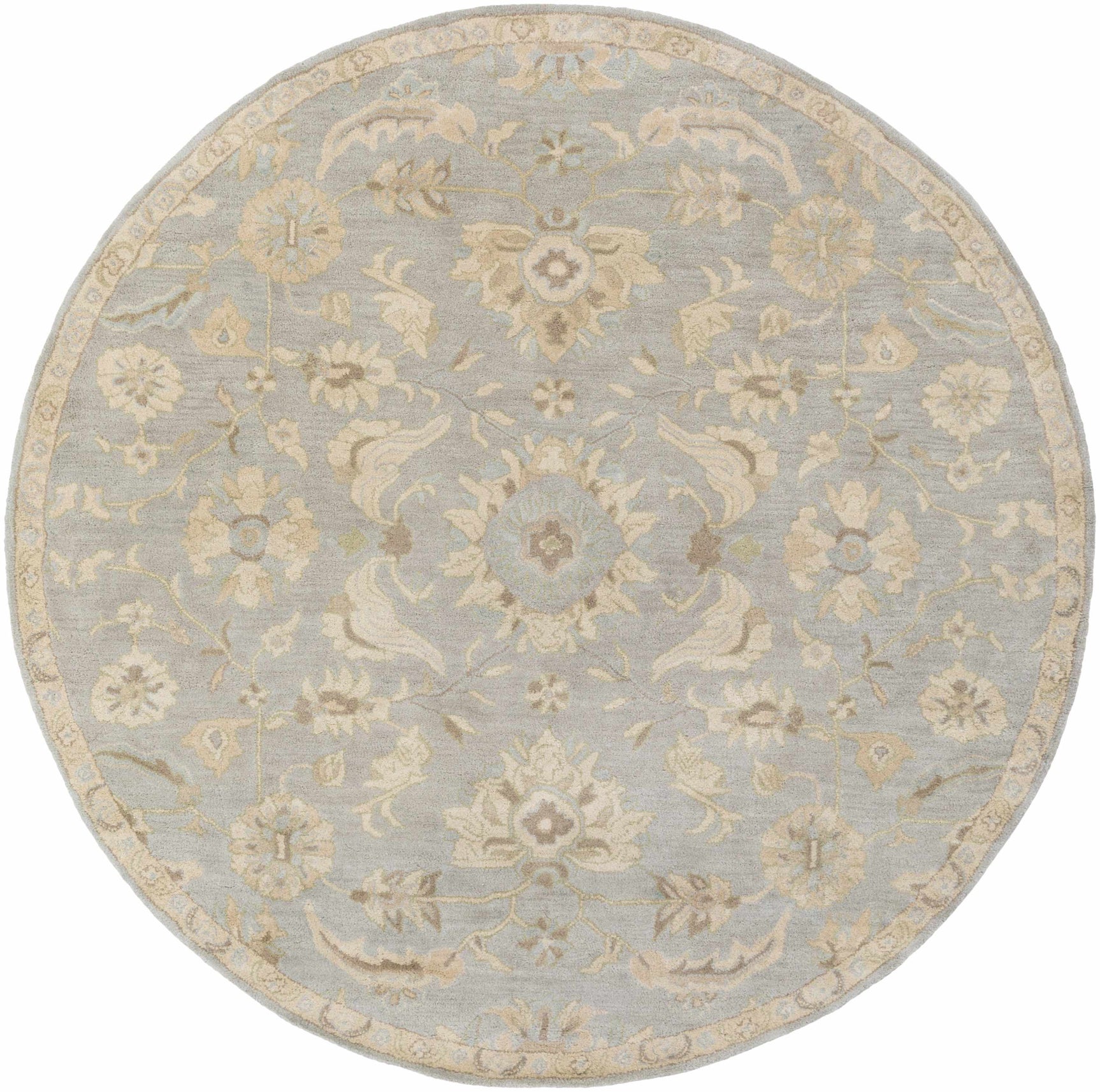 Copen Beige Floral Wool Rug - Ornate Home