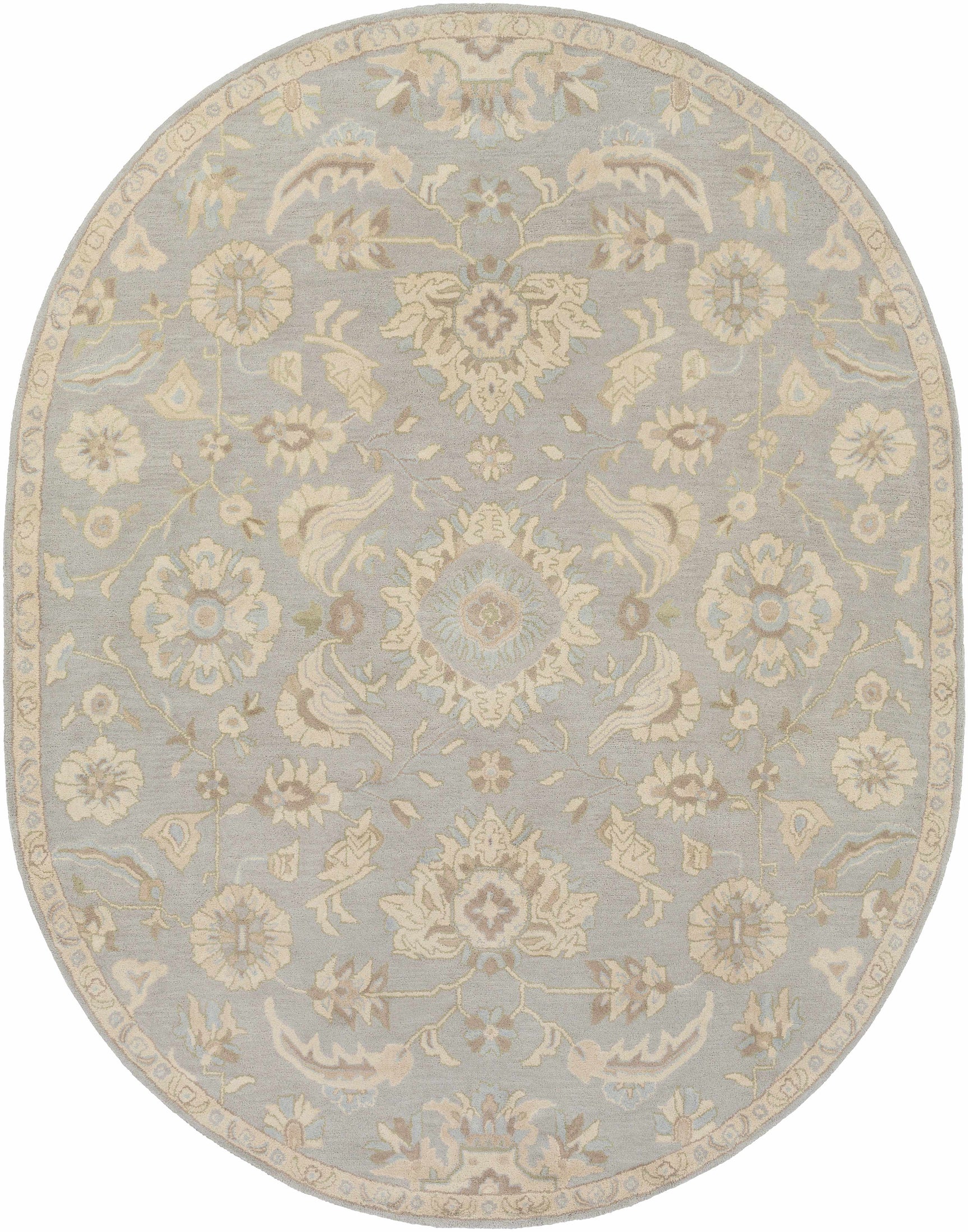 Copen Beige Floral Wool Rug - Ornate Home
