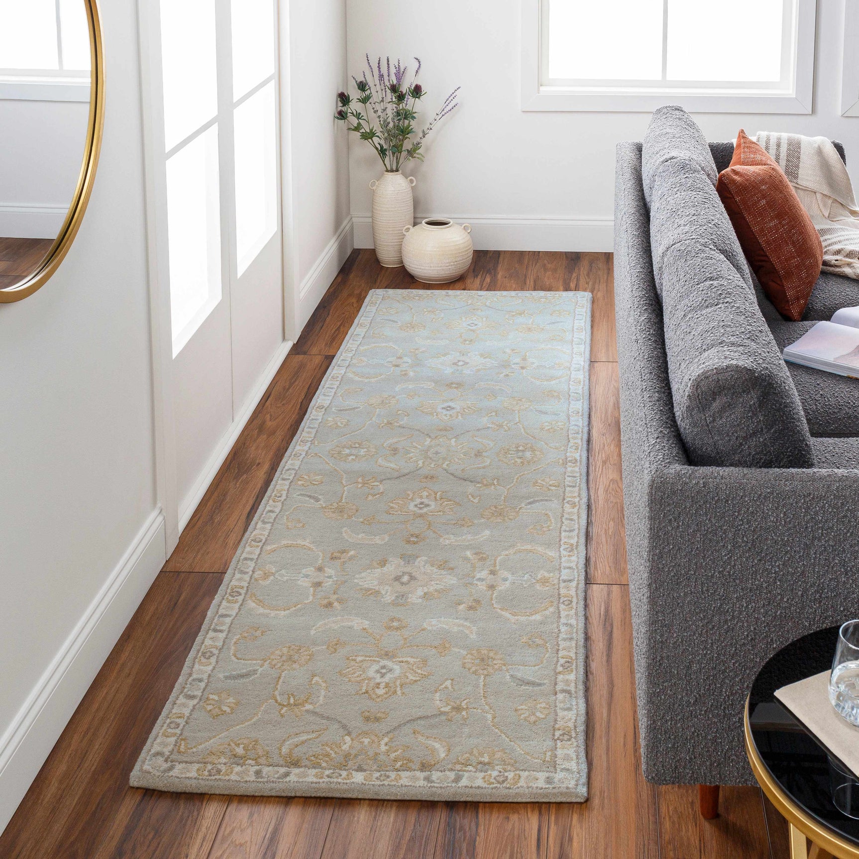 Copen Beige Floral Wool Rug - Ornate Home
