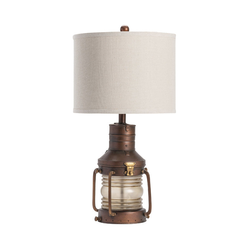 Copper Lantern Bronze/Transparent Table Lamp - Ornate Home